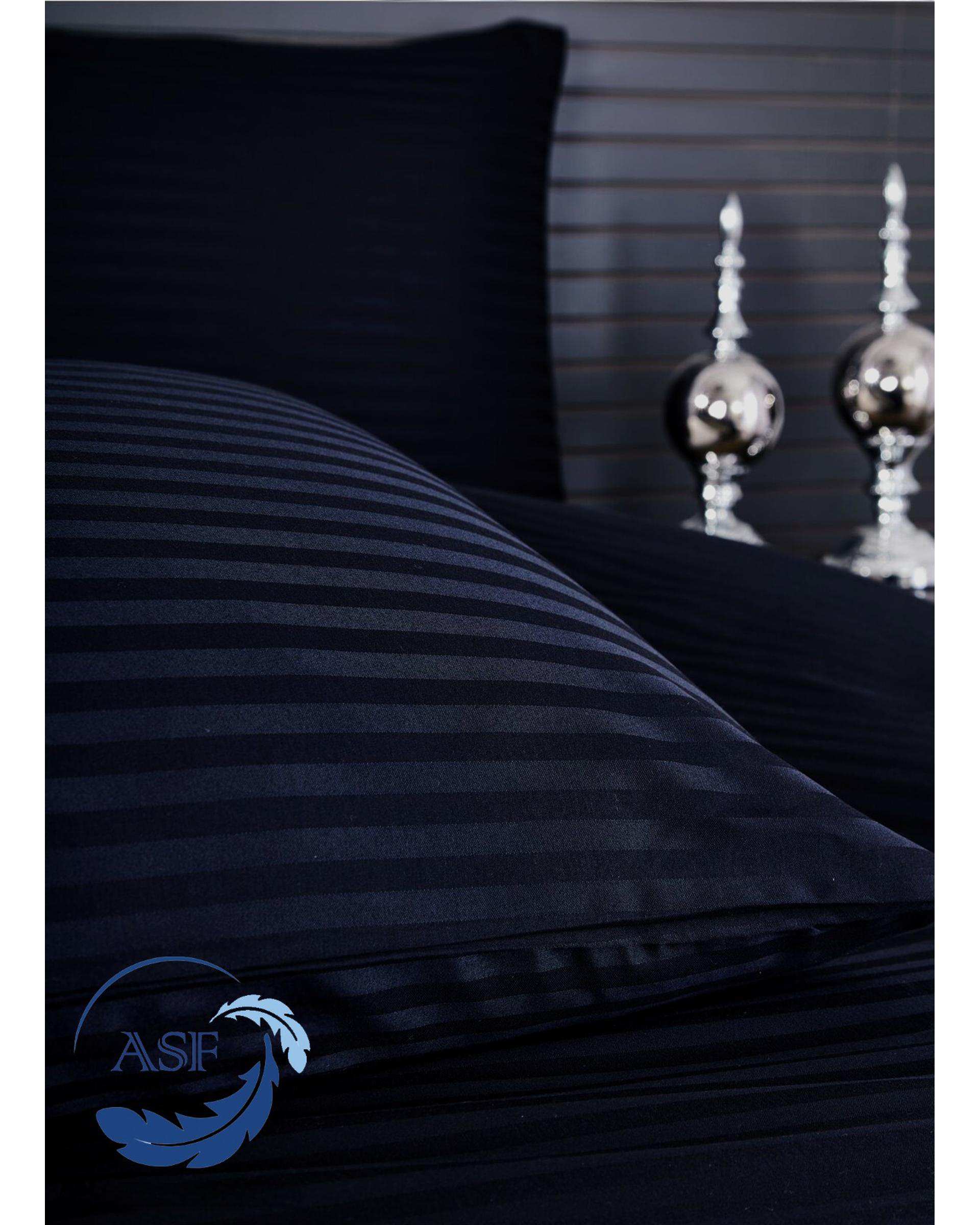 سرویس لحاف روتختی تک نفره 6 تکه عرض ۹۰ سرمه ای ای اس اف ASF مدل JACQUARD & SATIN با پارچه لوکس ژاکارد