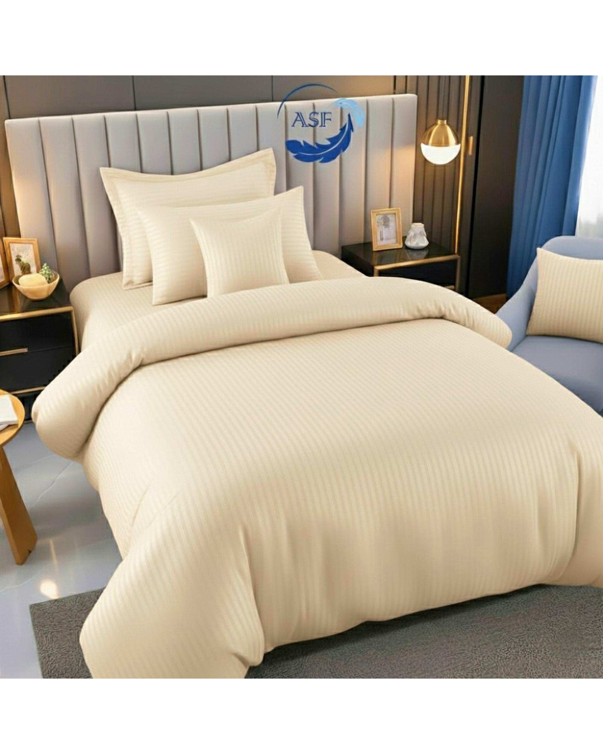 سرویس لحاف روتختی تک نفره 6 تکه عرض 120 کرم ای اس اف ASF مدل JACQUARD & SATIN با پارچه لوکس ژاکارد