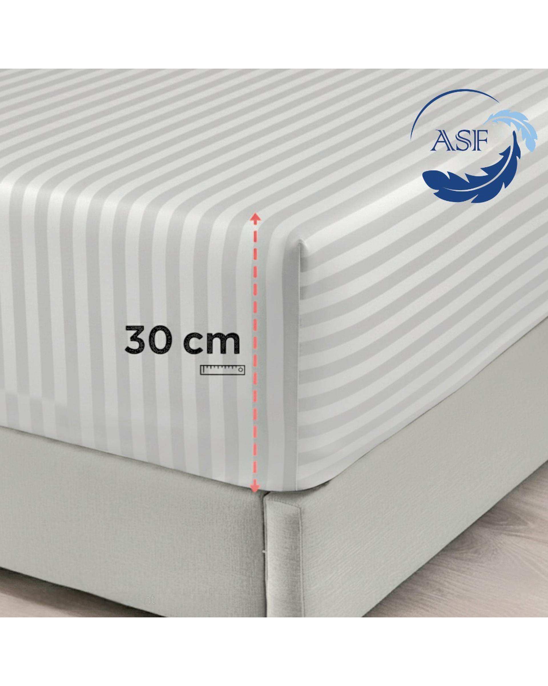 سرویس لحاف روتختی دو نفره 8 تکه عرض 140 نقره ای ای اس اف ASF مدل JACQUARD & SATIN با پارچه لوکس ژاکارد