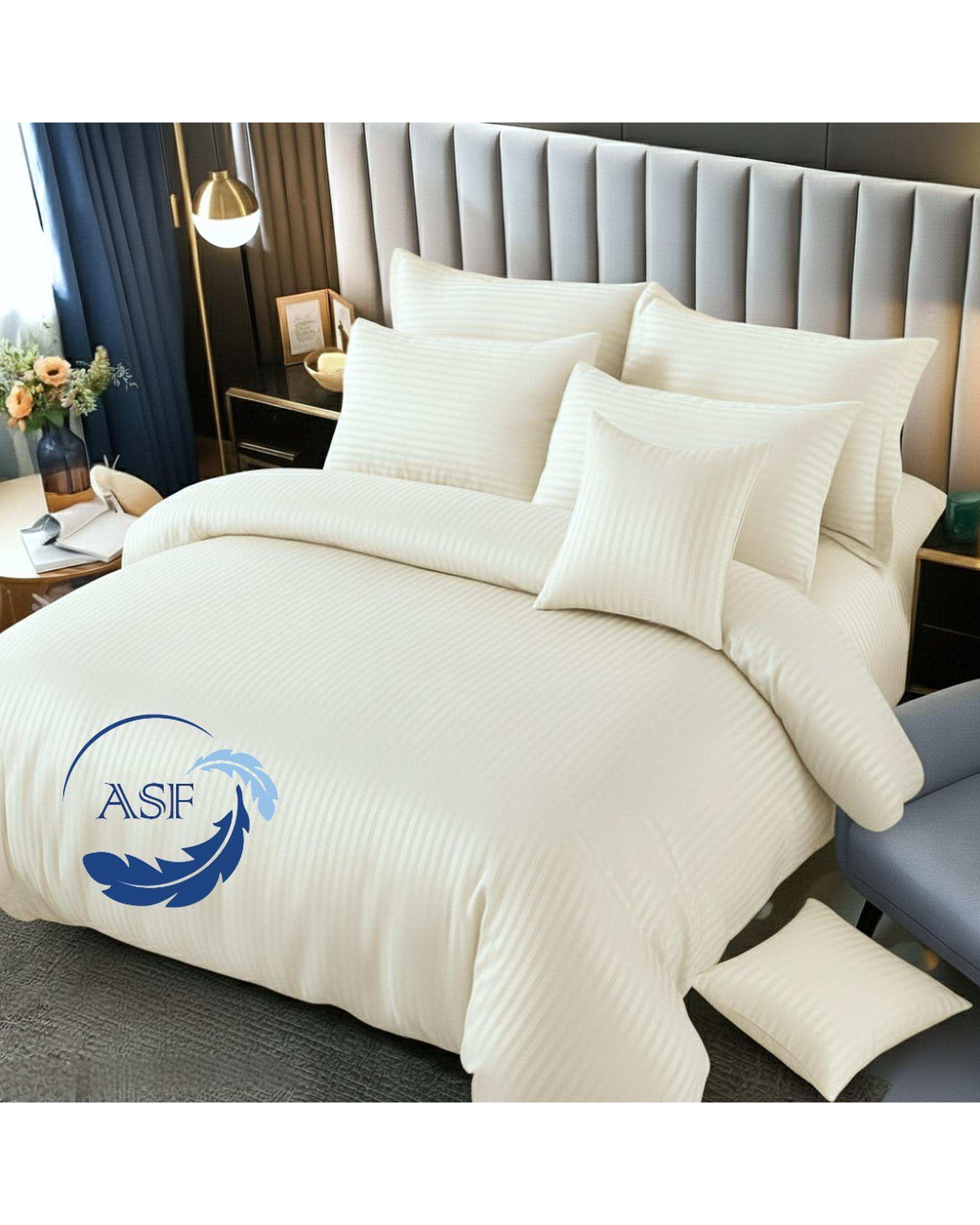 سرویس لحاف روتختی دو نفره 8 تکه عرض 180 استخوانی ای اس اف ASF مدل JACQUARD & SATIN با پارچه لوکس ژاکارد