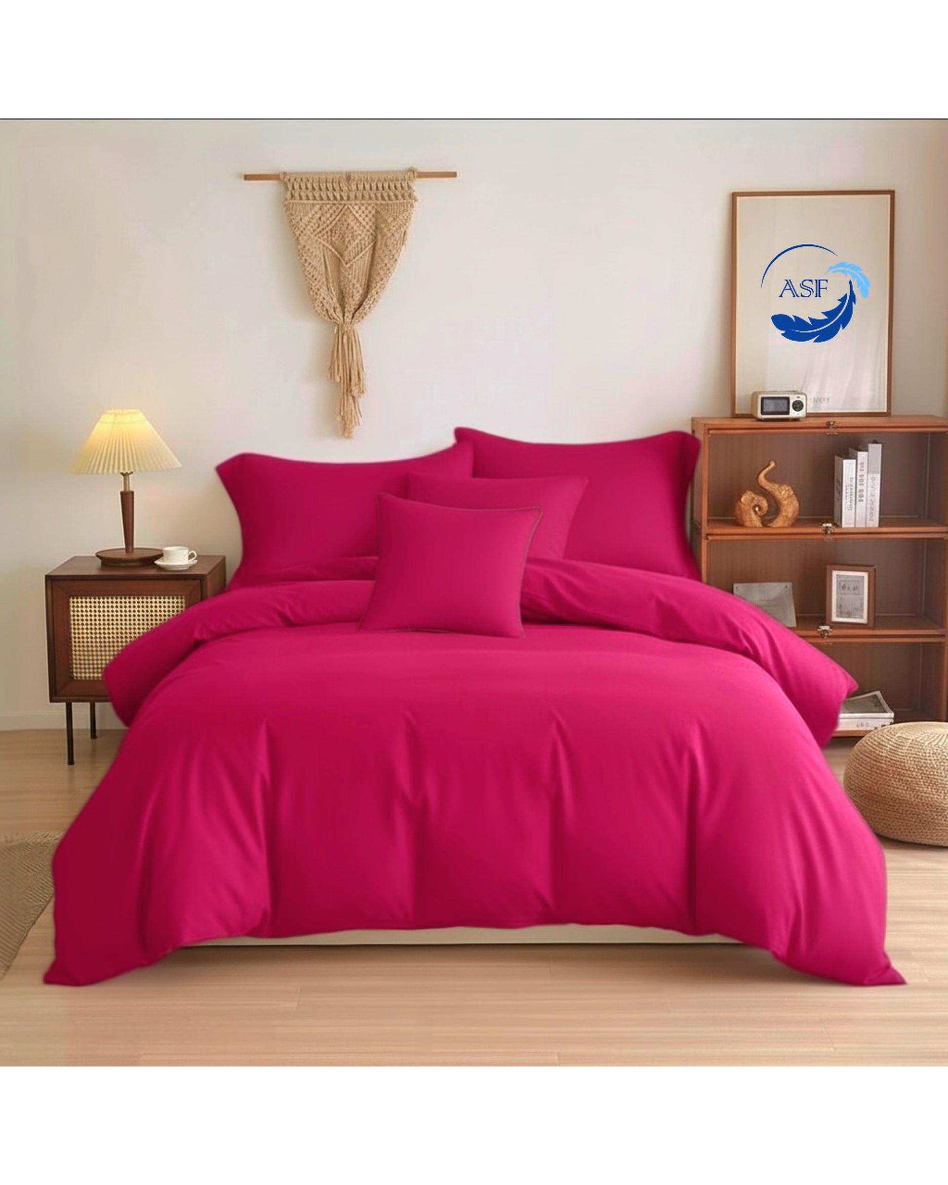 سرویس لحاف روتختی مینیمال تک نفره 6 تکه عرض 120 سرخابی ای اس اف ASF مدل MICRO LADY