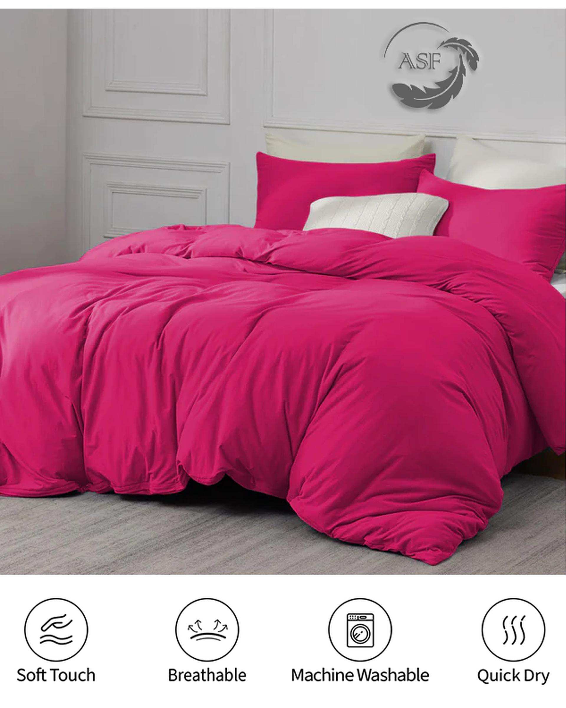 سرویس لحاف روتختی مینیمال دو نفره 8 تکه عرض 140 سرخابی ای اس اف ASF مدل MICRO LADY