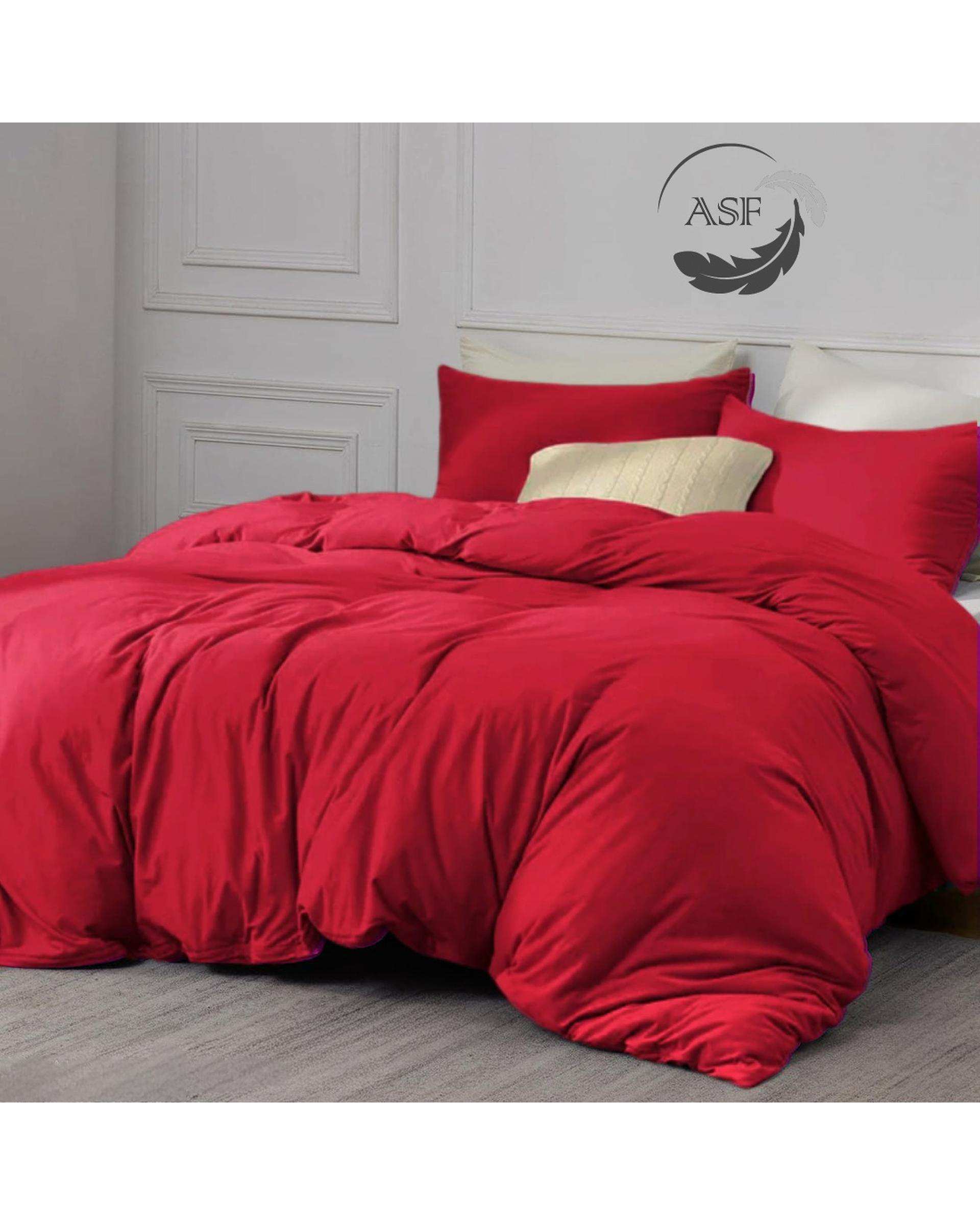 سرویس لحاف روتختی مینیمال دو نفره 8 تکه عرض 140 قرمز ای اس اف ASF مدل MICRO LADY