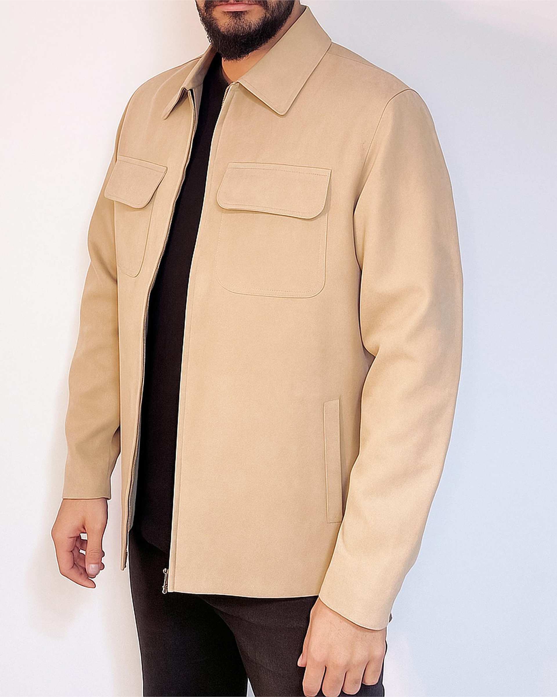 شکت مردانه دو جیب کرم دیورسو Diverso کد 4813