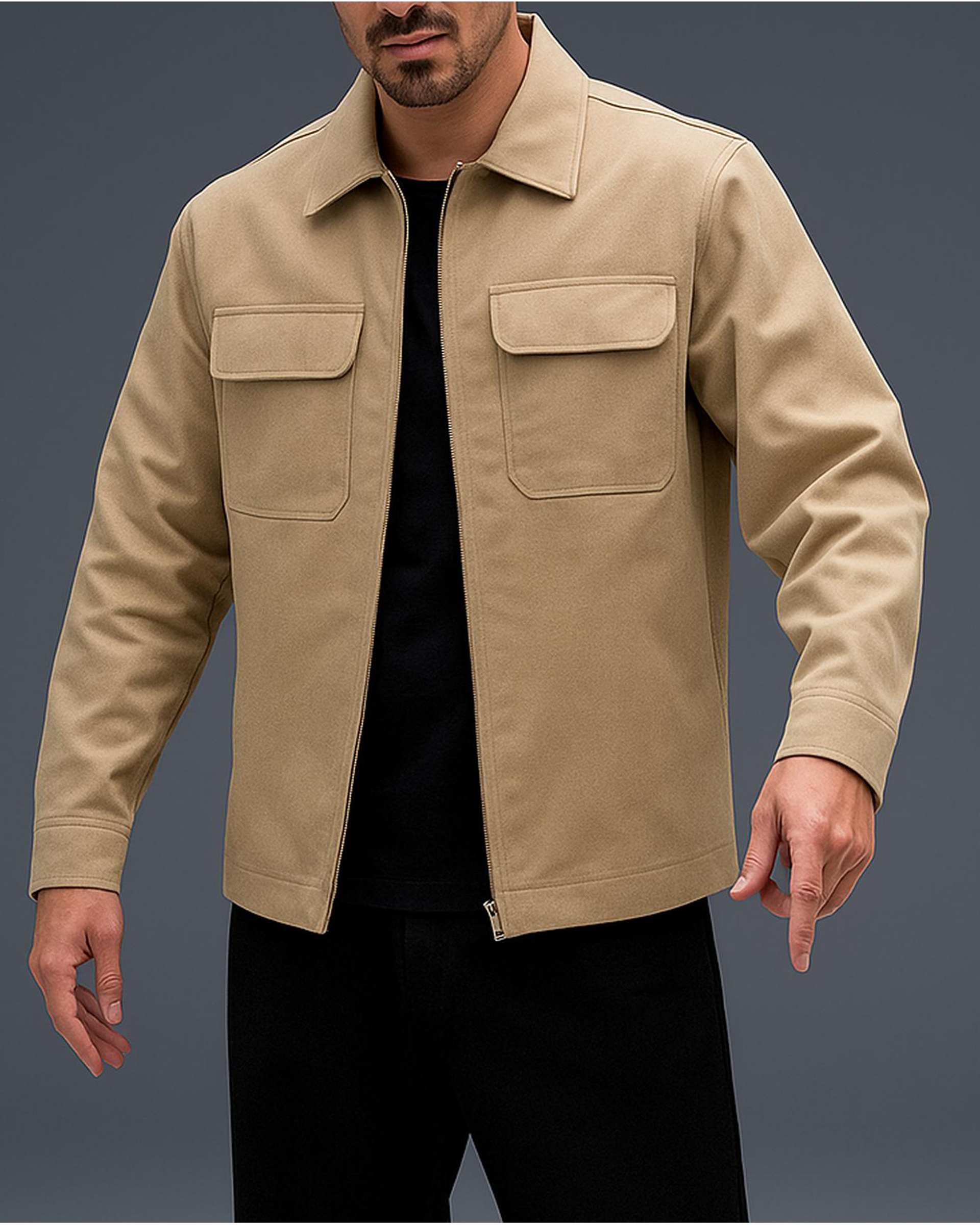 شکت مردانه دو جیب کرم دیورسو Diverso کد 4813