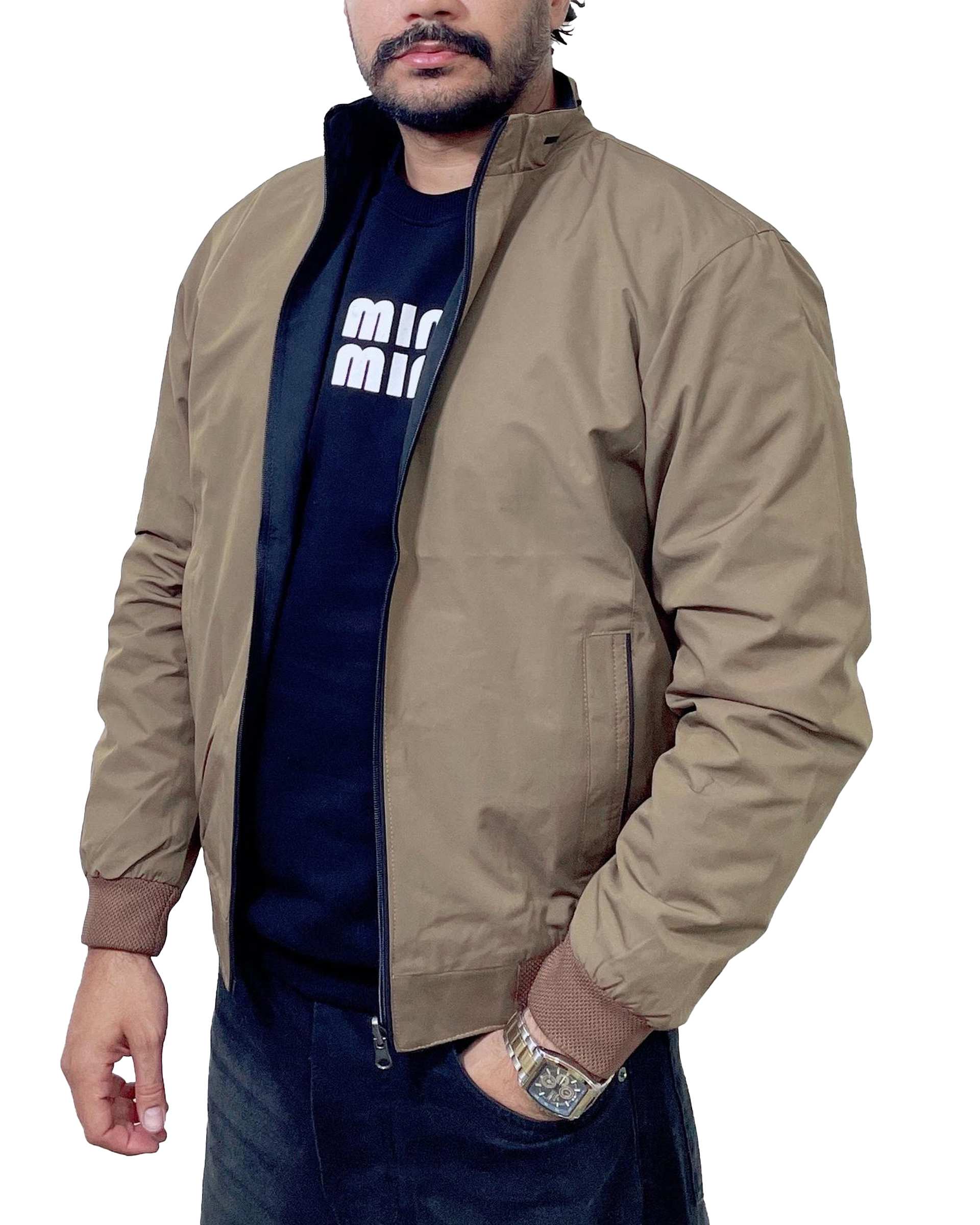 کاپشن مردانه دورو مشکی نسکافه ای دیورسو Diverso کد 4814