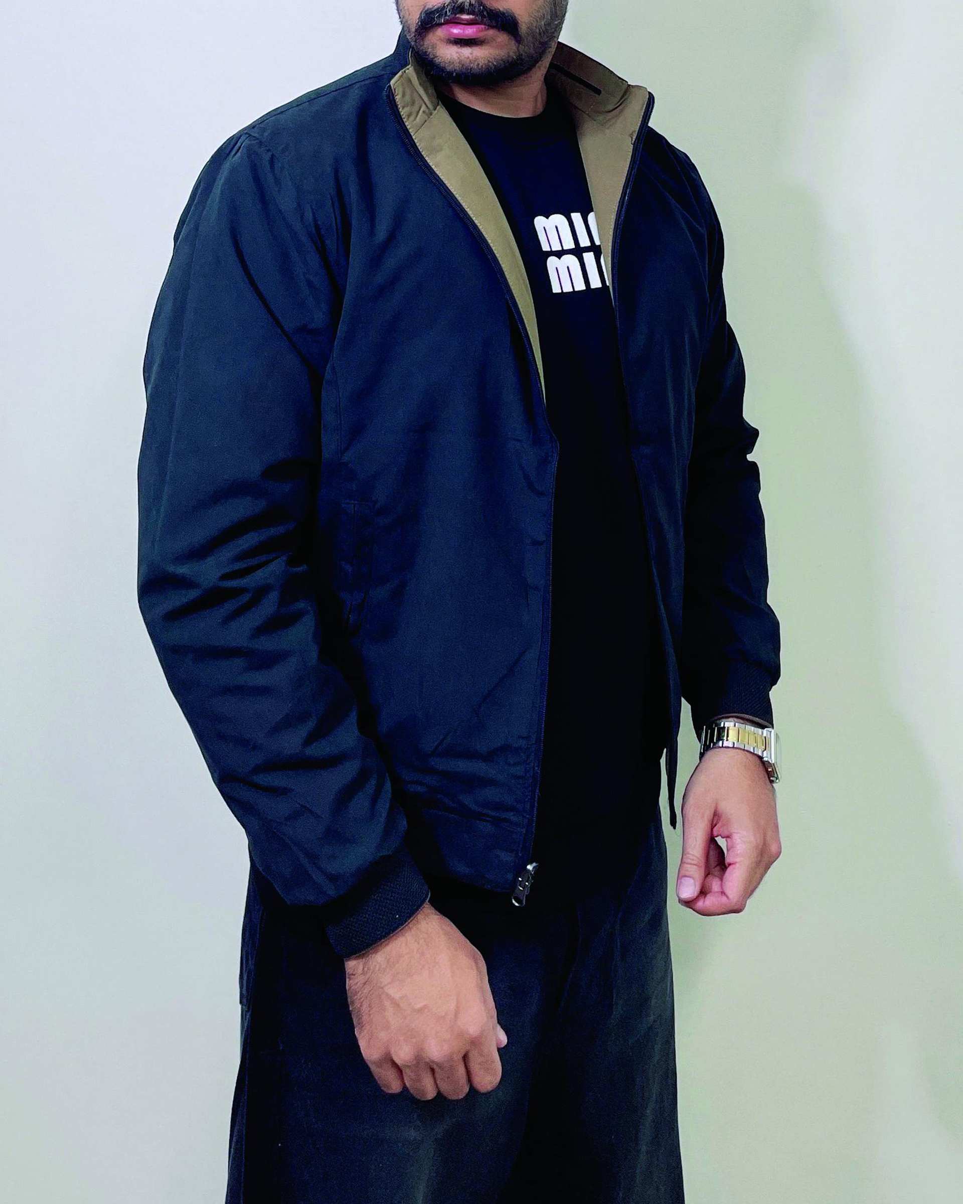 کاپشن مردانه دورو مشکی نسکافه ای دیورسو Diverso کد 4814