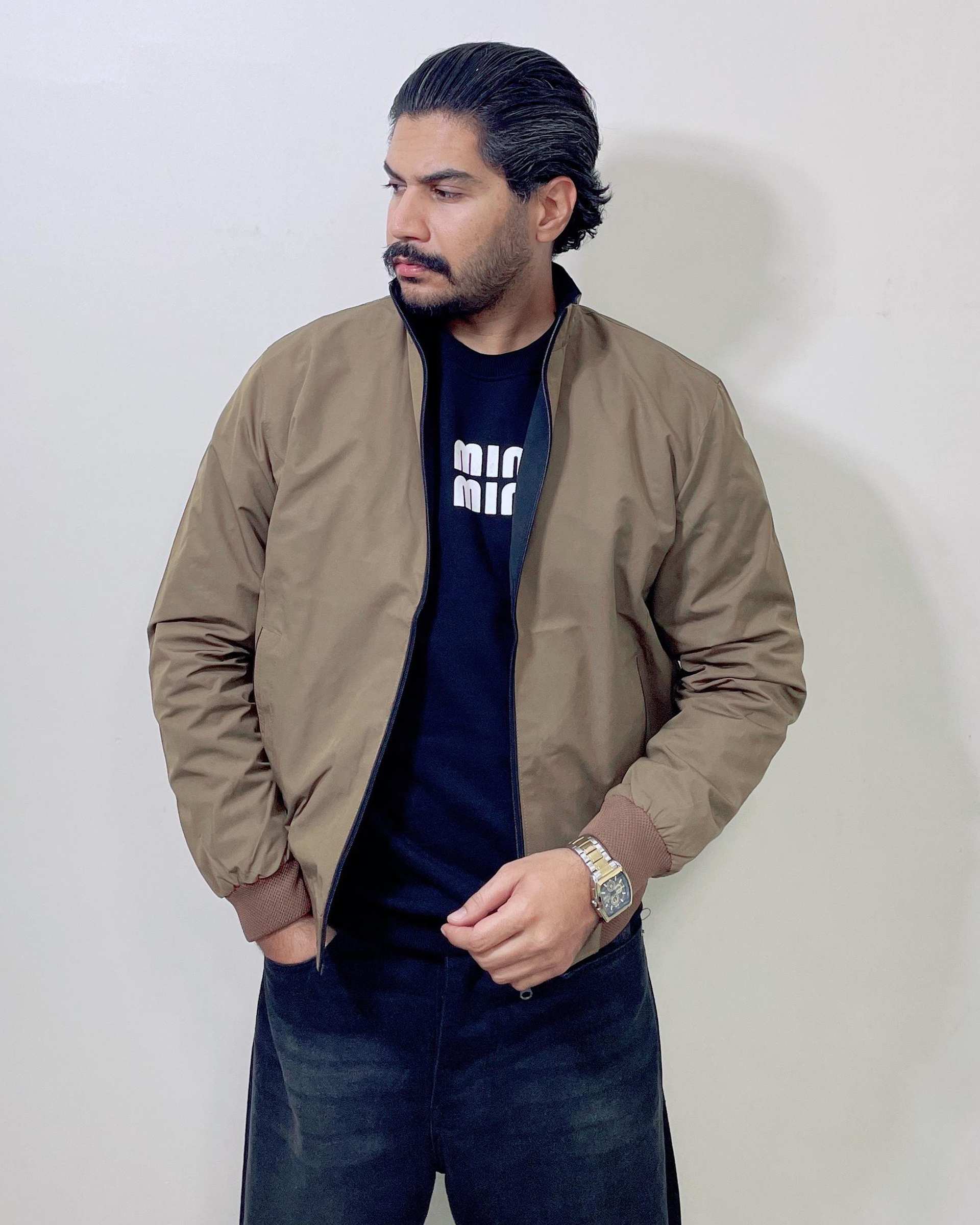 کاپشن مردانه دورو مشکی نسکافه ای دیورسو Diverso کد 4814