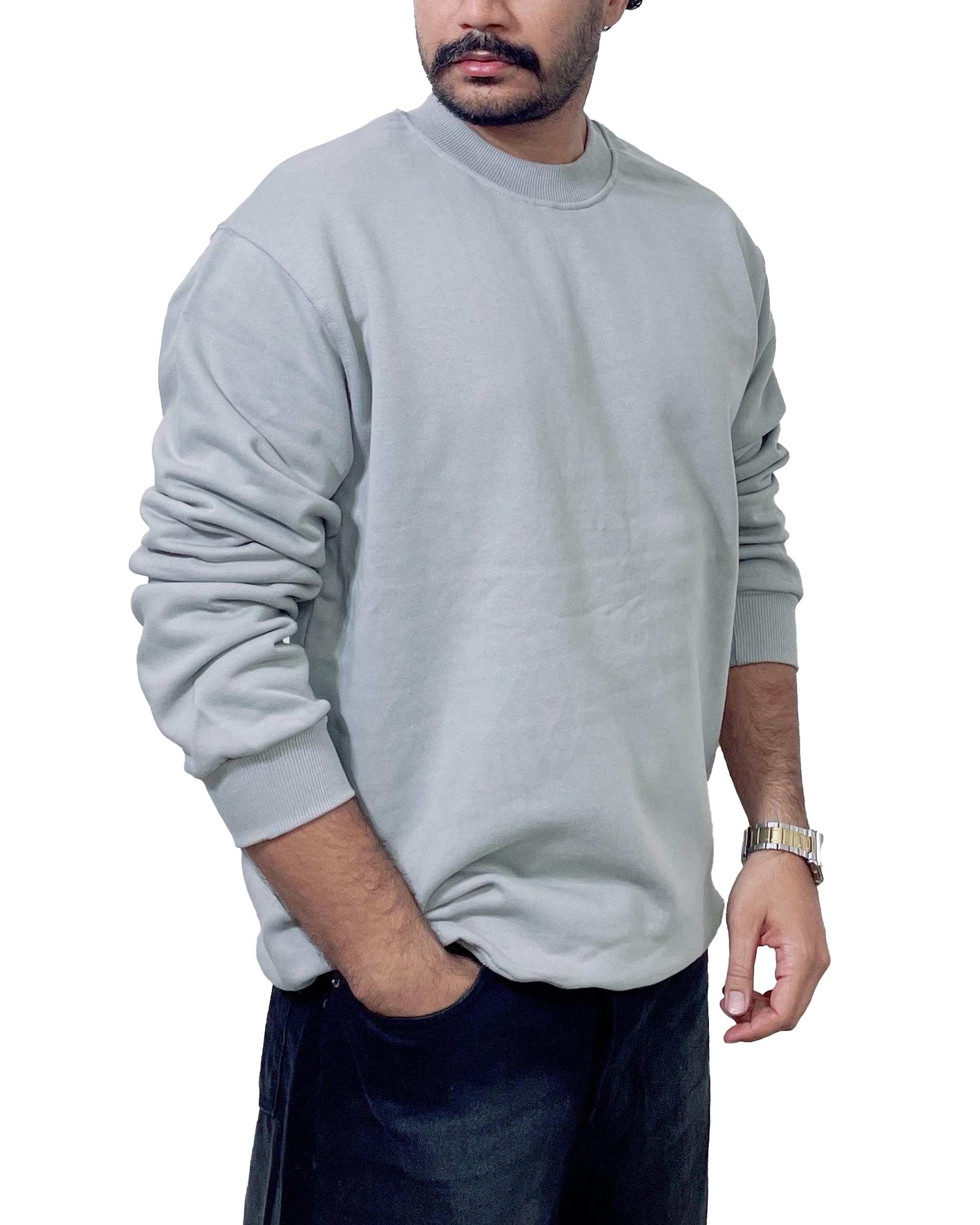 سویشرت مردانه بیسیک طوسی دیورسو Diverso کد 4817