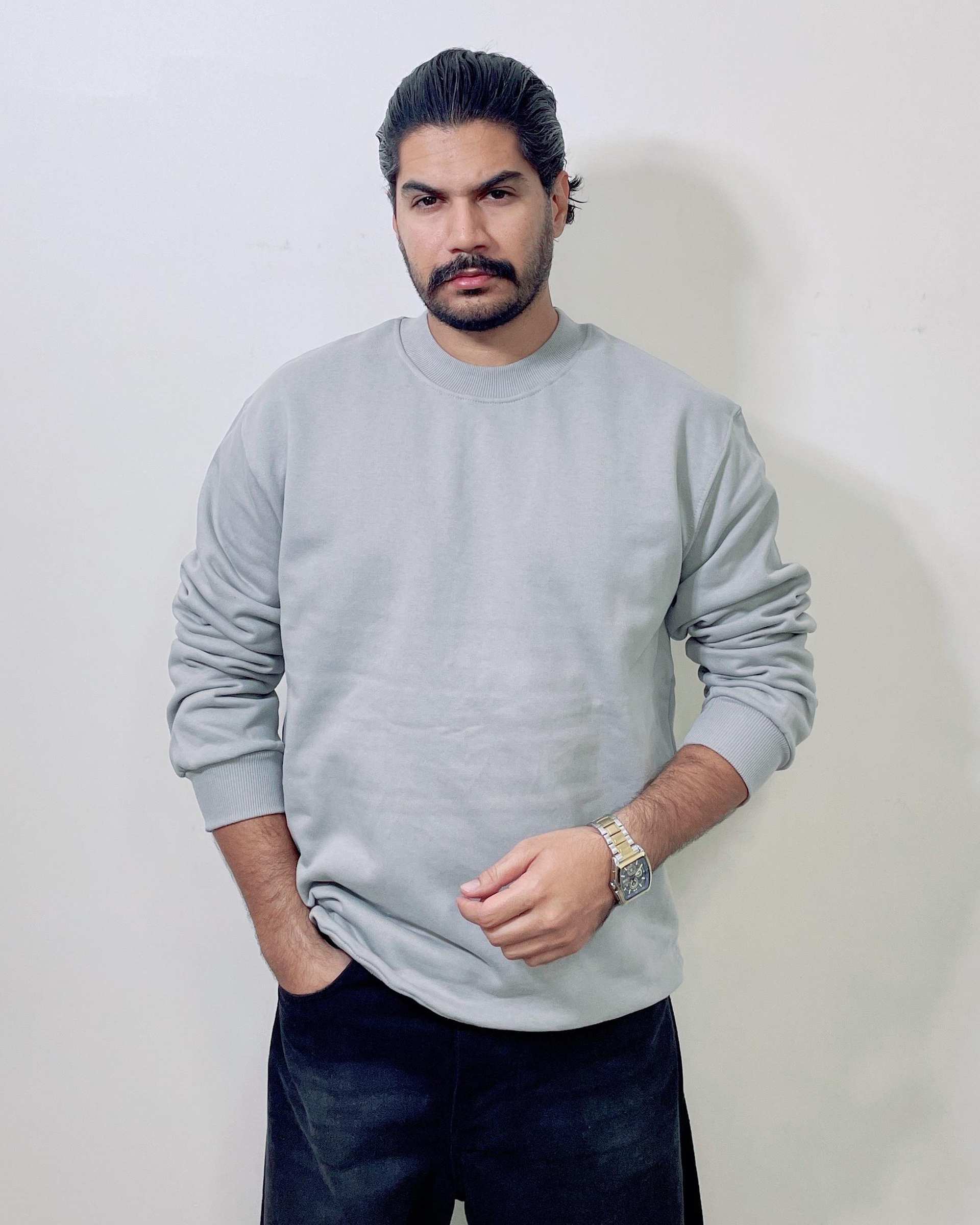 سویشرت مردانه بیسیک طوسی دیورسو Diverso کد 4817