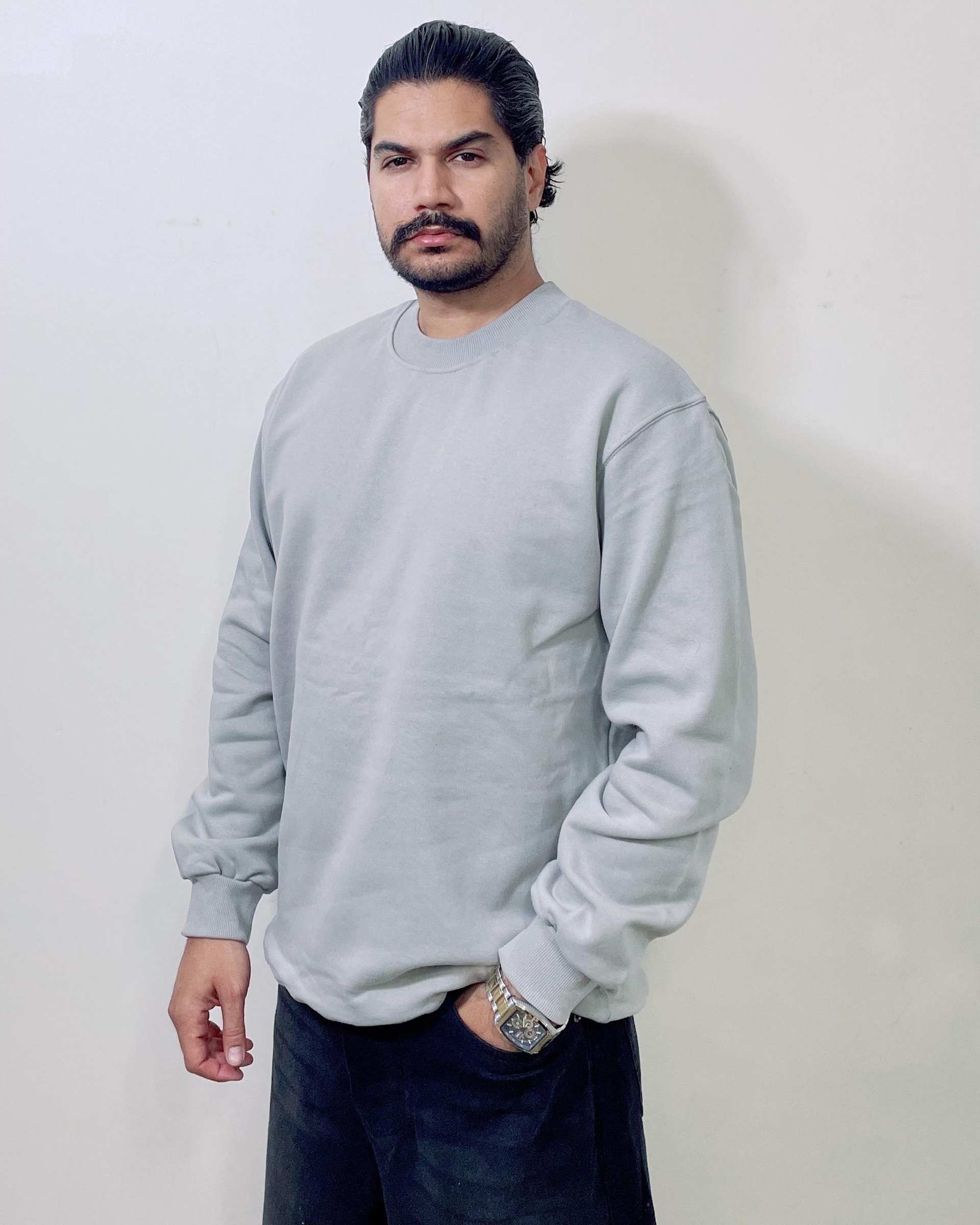 سویشرت مردانه بیسیک طوسی دیورسو Diverso کد 4817