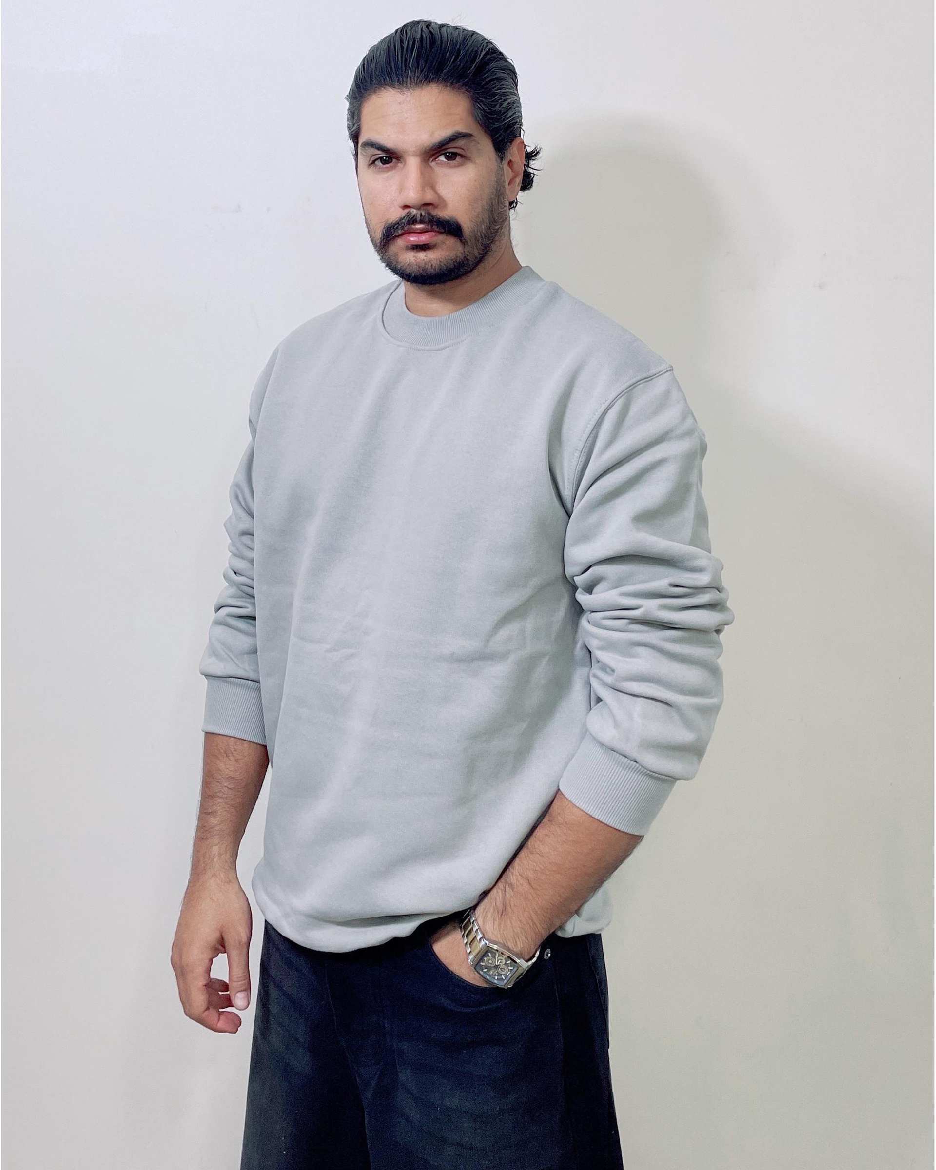 سویشرت مردانه بیسیک طوسی دیورسو Diverso کد 4817