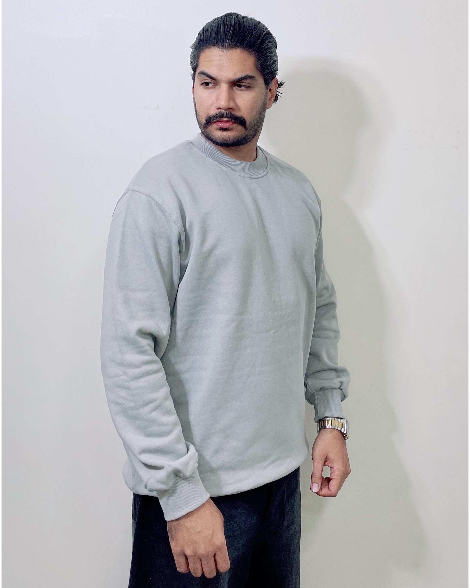 سویشرت مردانه بیسیک طوسی دیورسو Diverso کد 4817