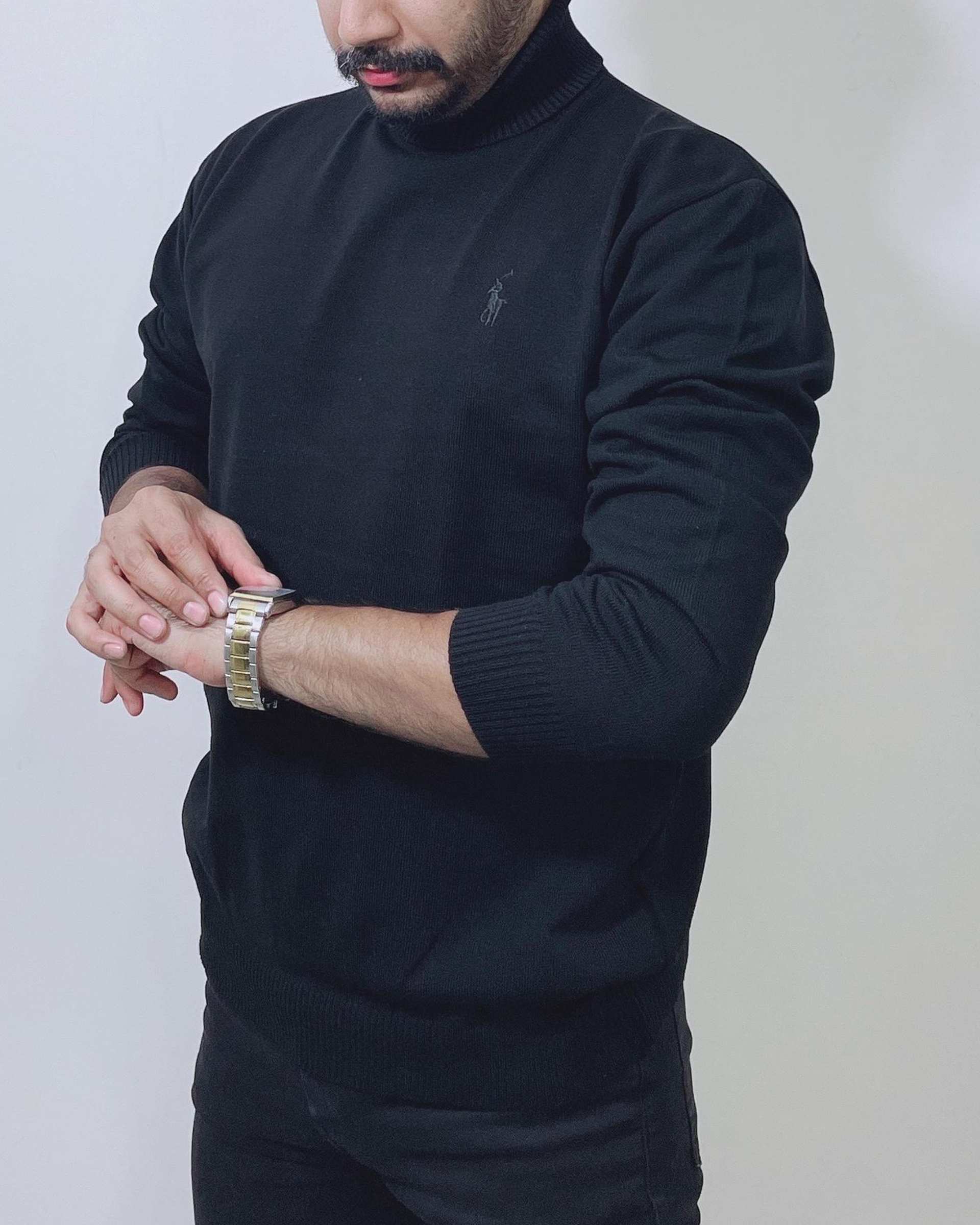 پلیور مردانه یقه اسکی مشکی دیورسو Diverso کد 4820