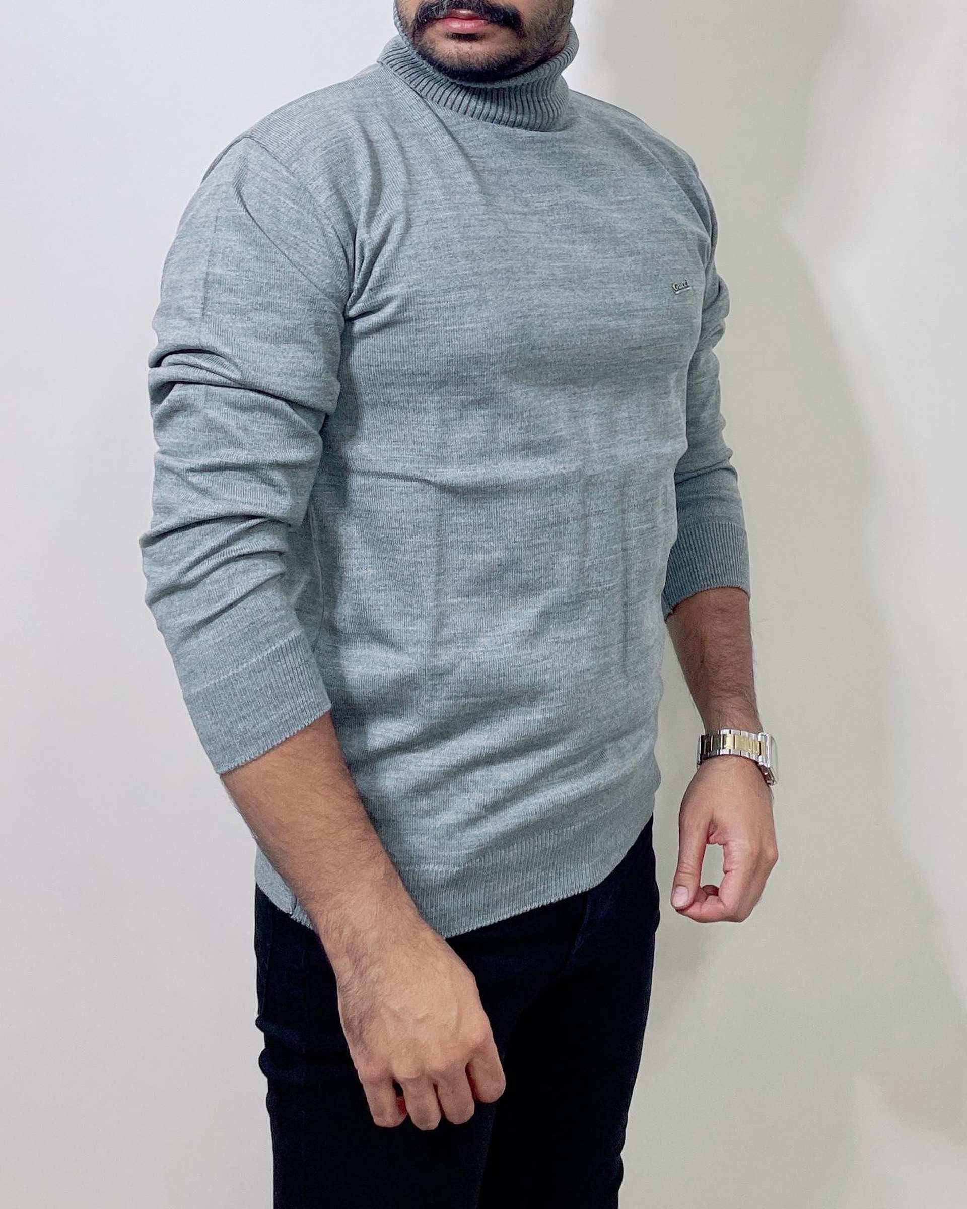 پلیور مردانه یقه اسکی طوسی دیورسو Diverso کد 4821