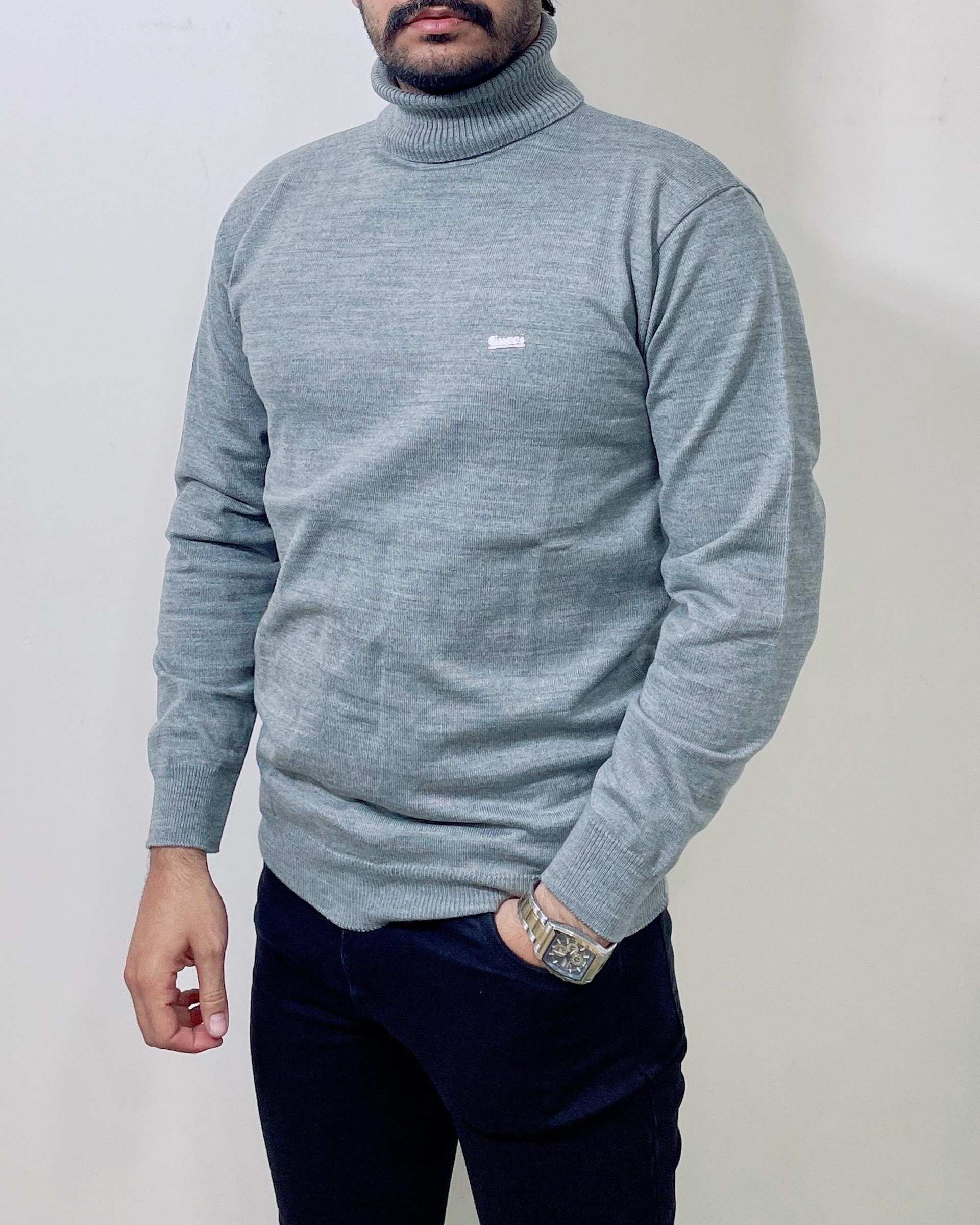 پلیور مردانه یقه اسکی طوسی دیورسو Diverso کد 4821