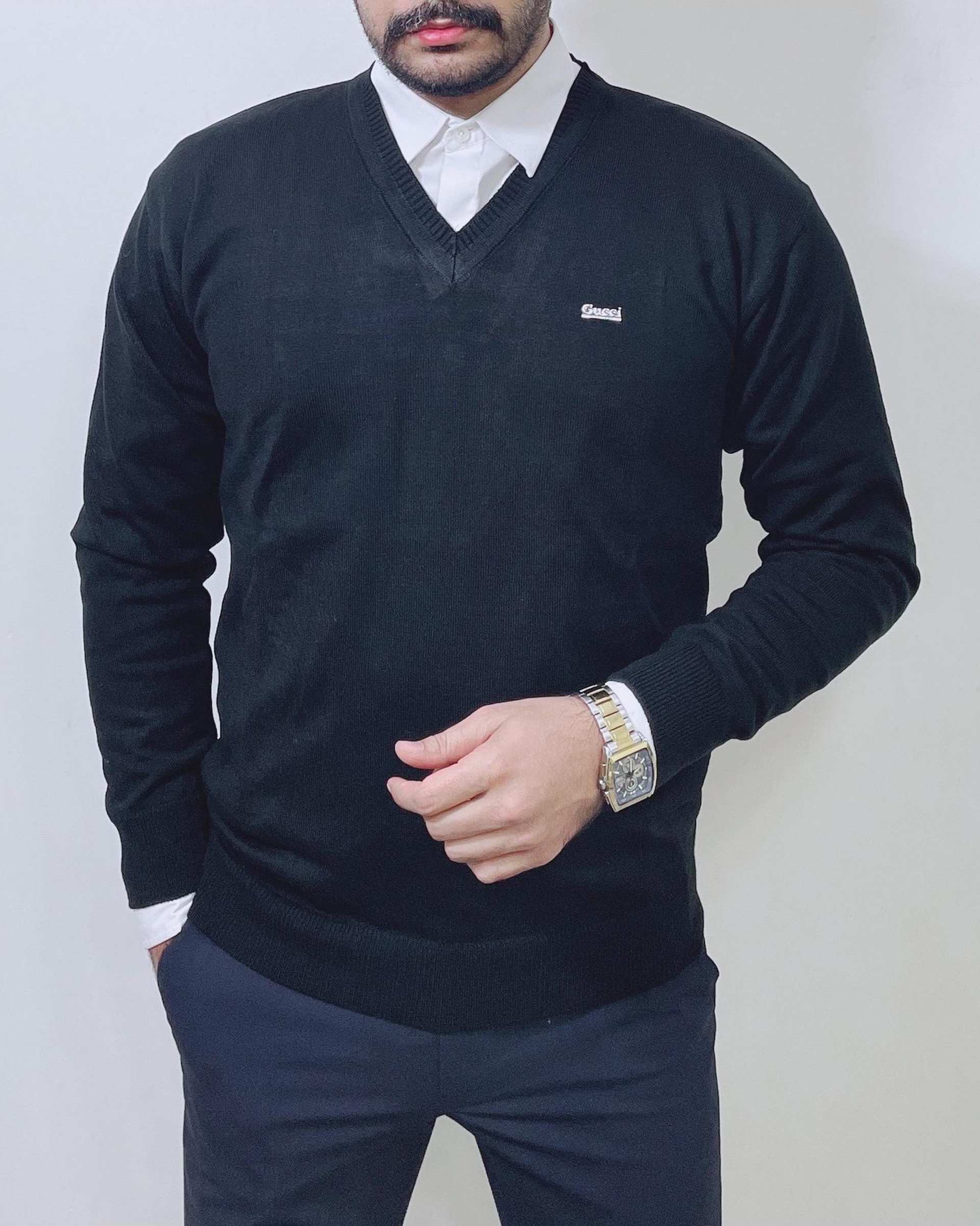 پلیور مردانه مشکی دیورسو Diverso کد 4826