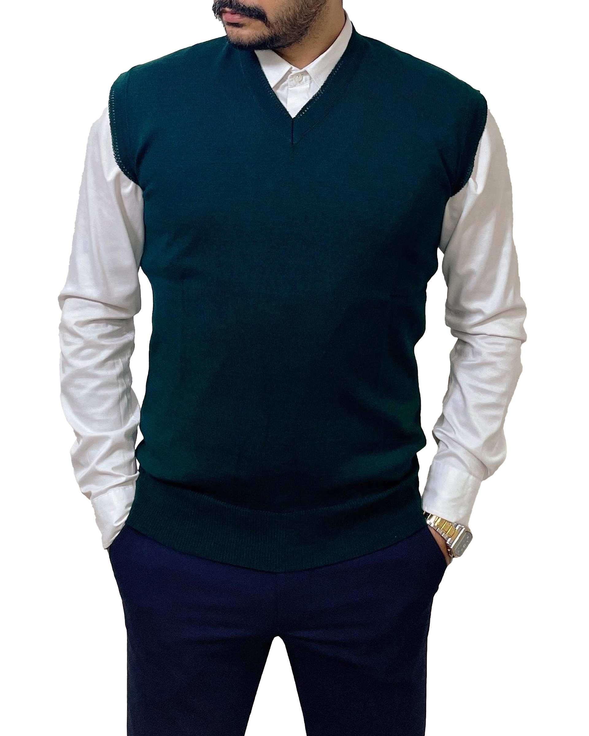 ژیله مردانه بافت سبز یشمی دیورسو Diverso کد 4828