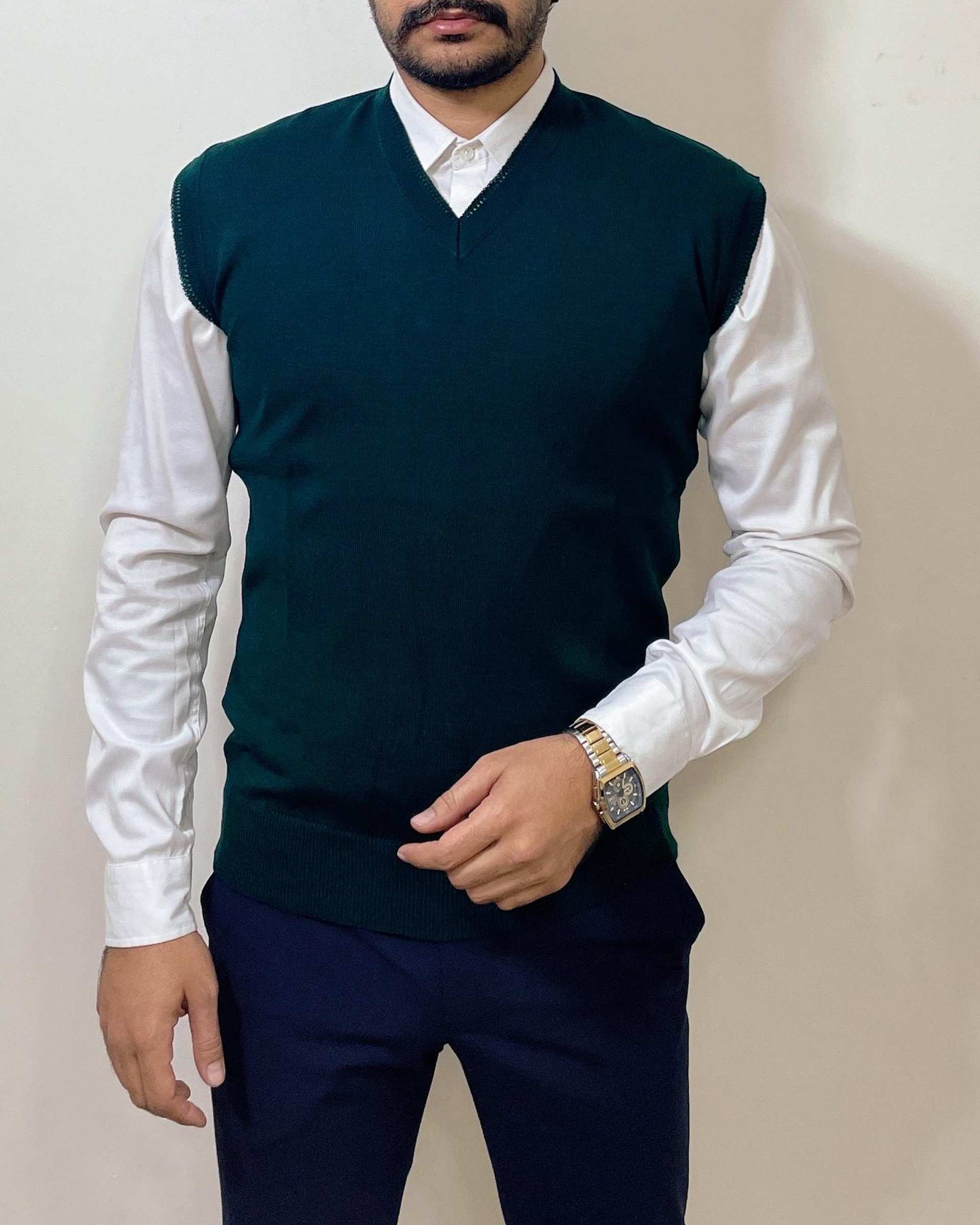 ژیله مردانه بافت سبز یشمی دیورسو Diverso کد 4828