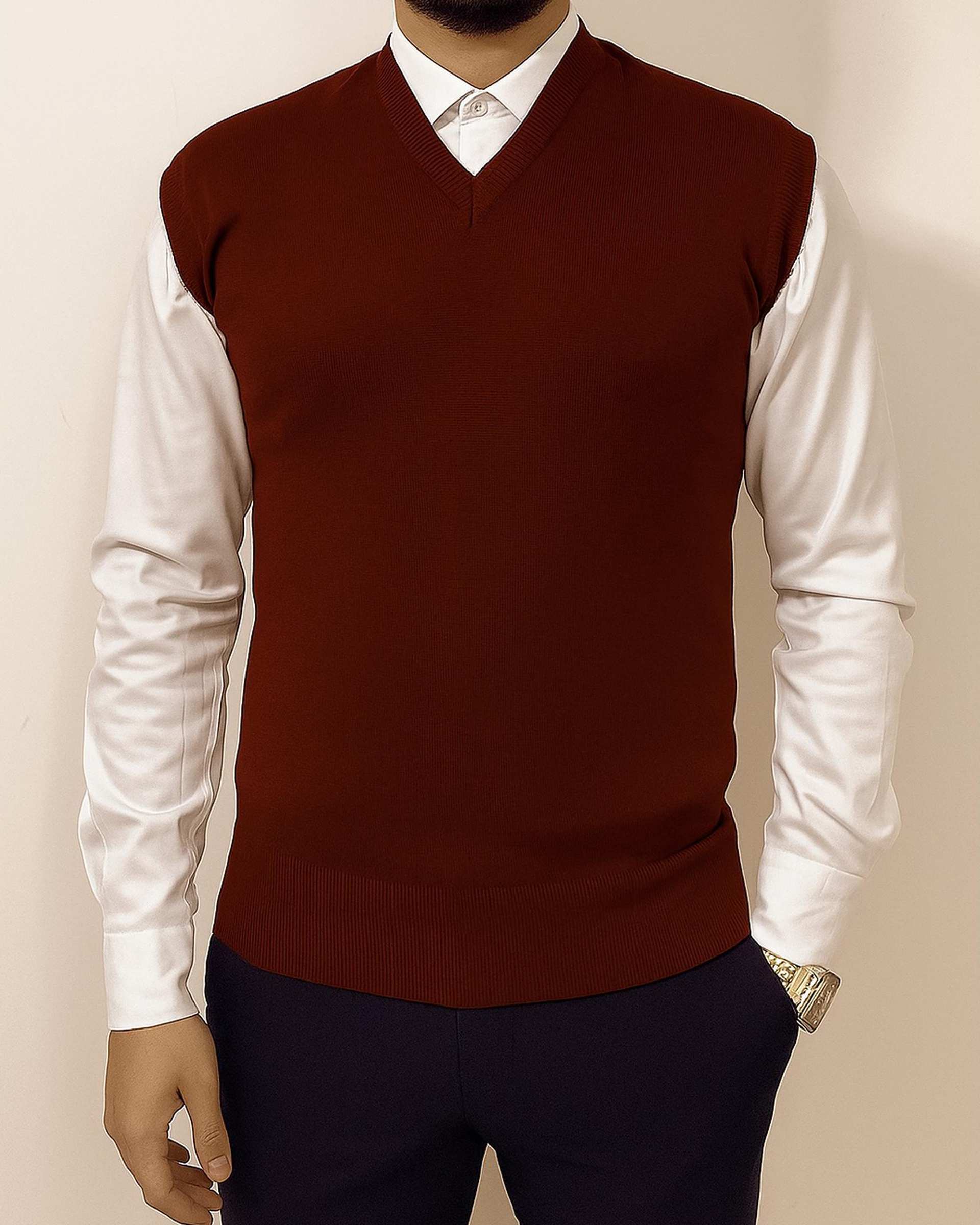 ژیله مردانه بافت زرشکی دیورسو Diverso کد 4829