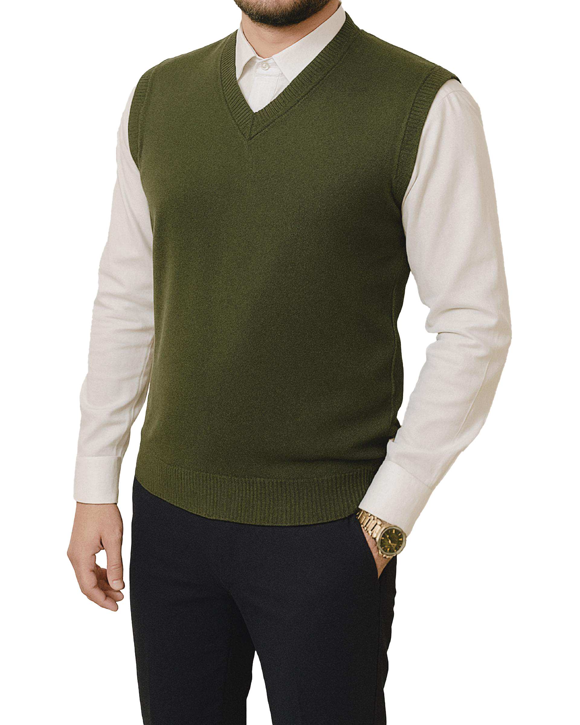 ژیله مردانه بافت سبز تیره دیورسو Diverso کد 4831