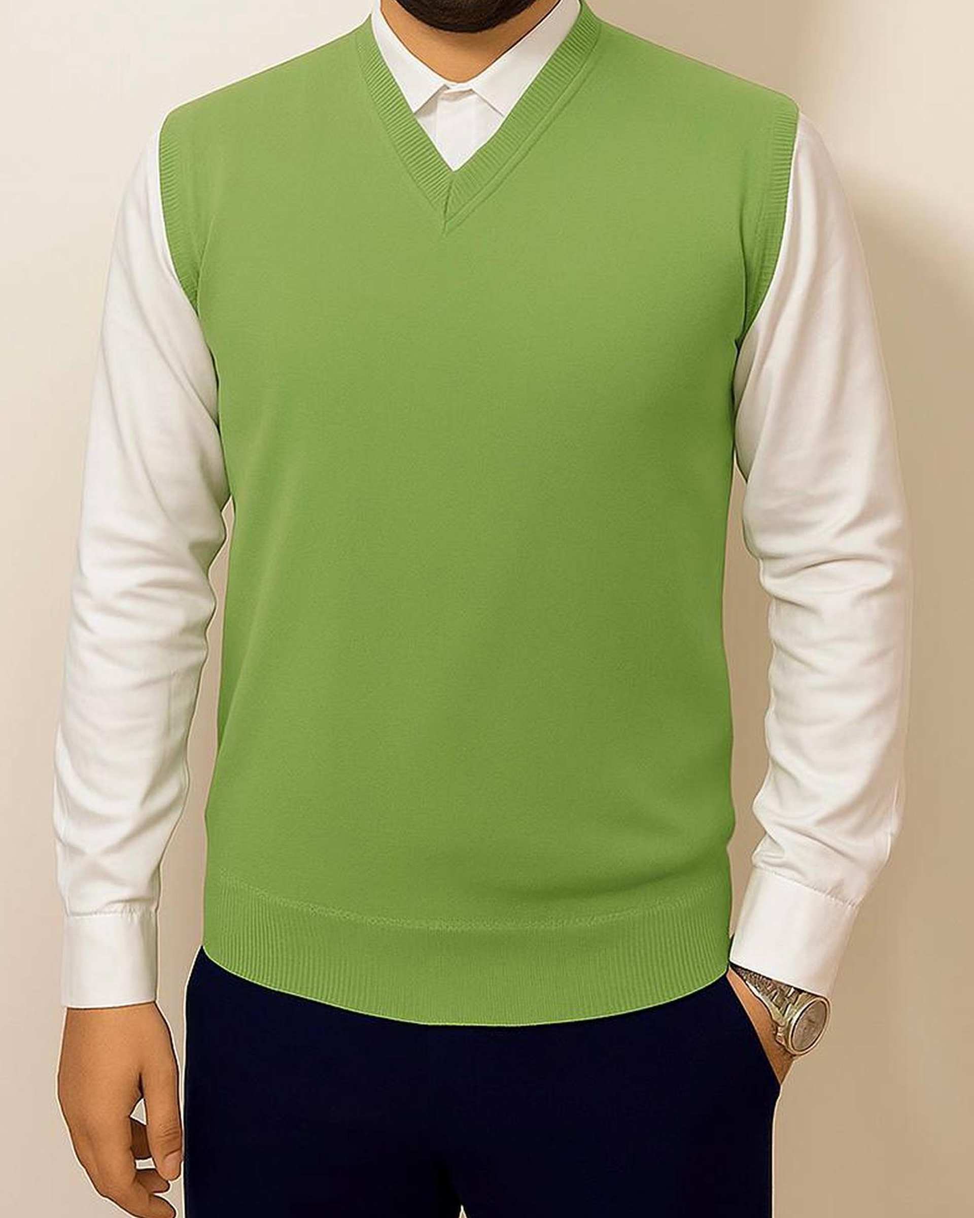 ژیله مردانه بافت سبز مغز پسته ای دیورسو Diverso کد 4832