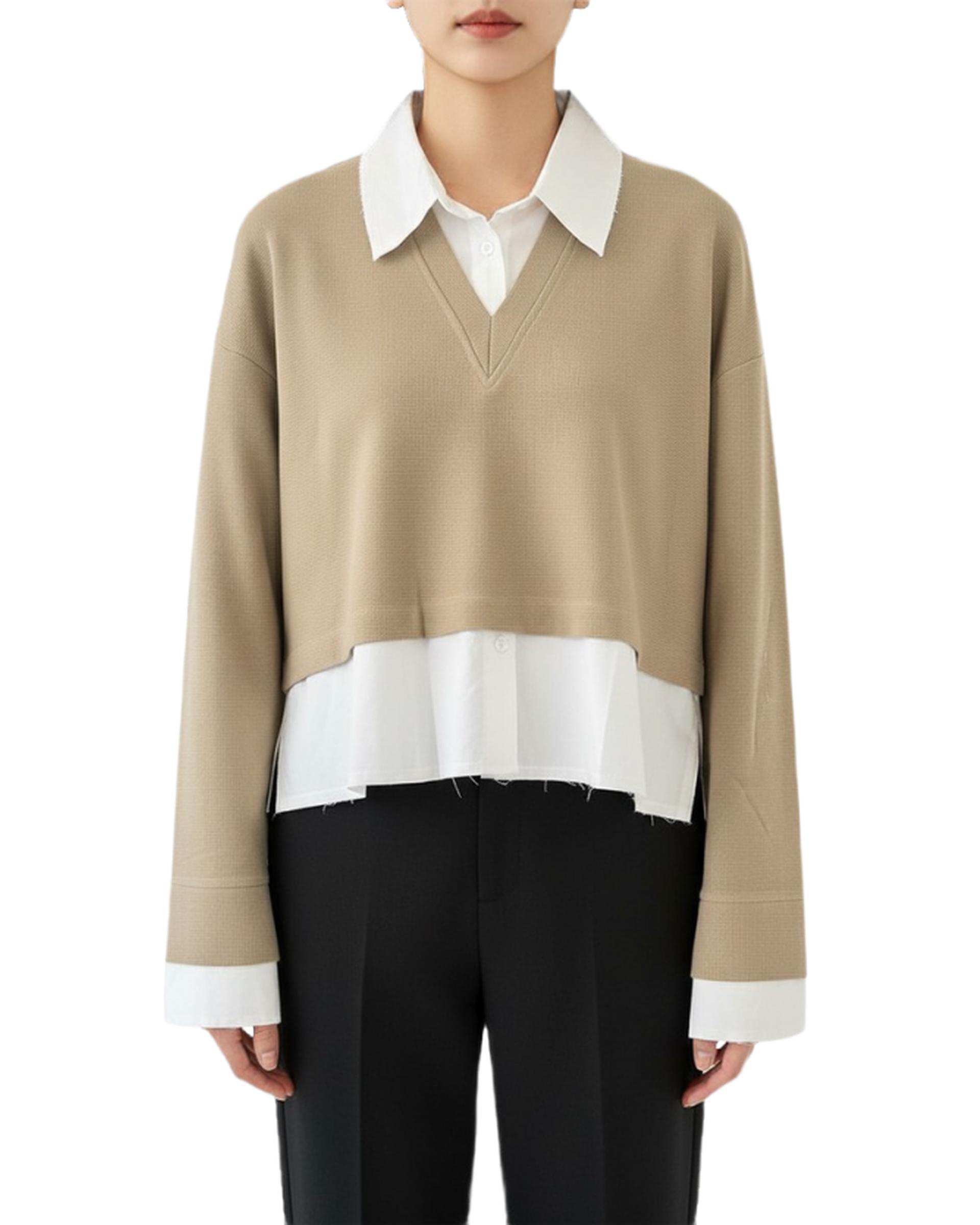 بلوز زنانه کرم تیره سرژه Serge کد 243108