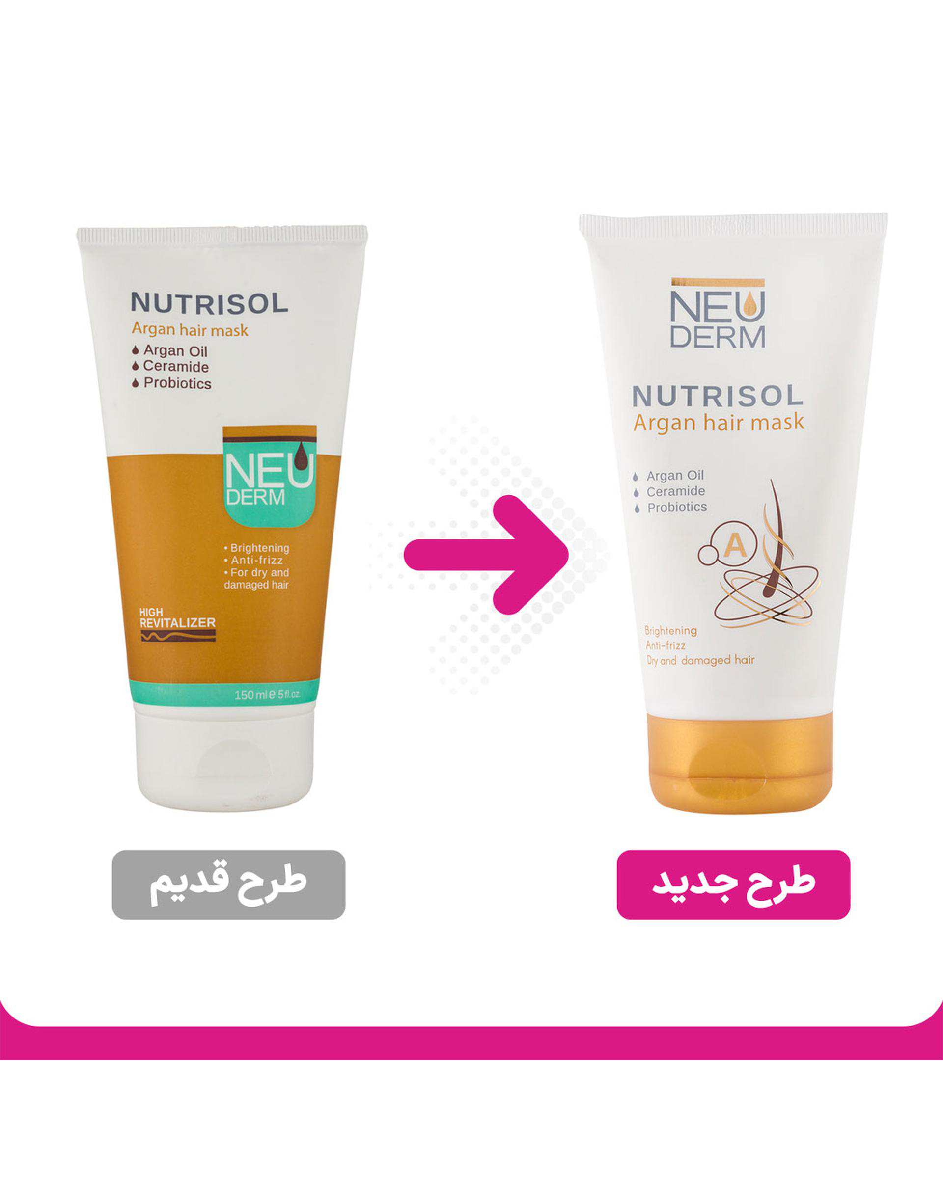 ماسک مو نئودرم Neuderm مدل نوتریسل حاوی روغن آرگان حجم 150ml