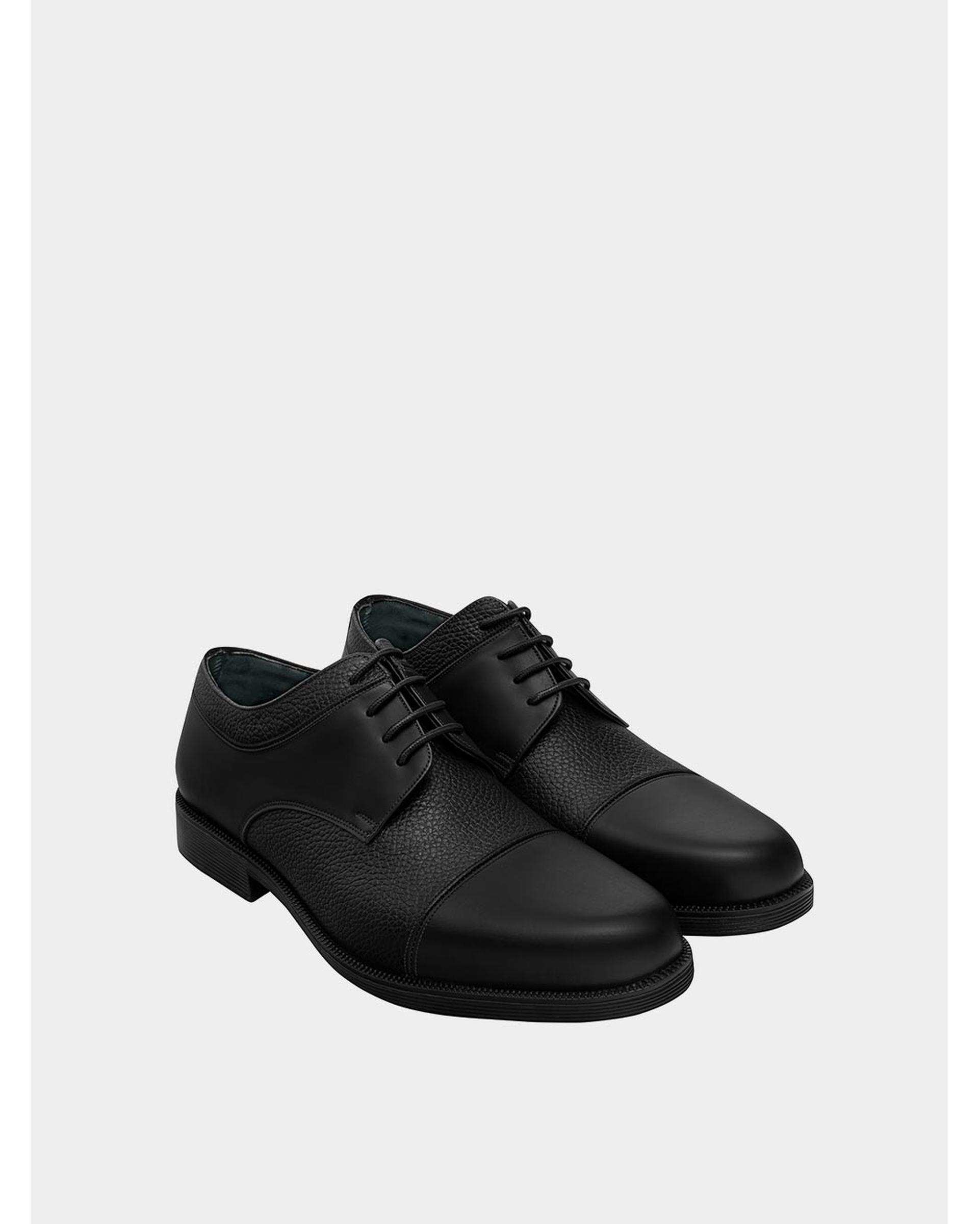 کفش چرم مردانه کلاسیک مشکی نوین چرم Novincharm مدل MS3093