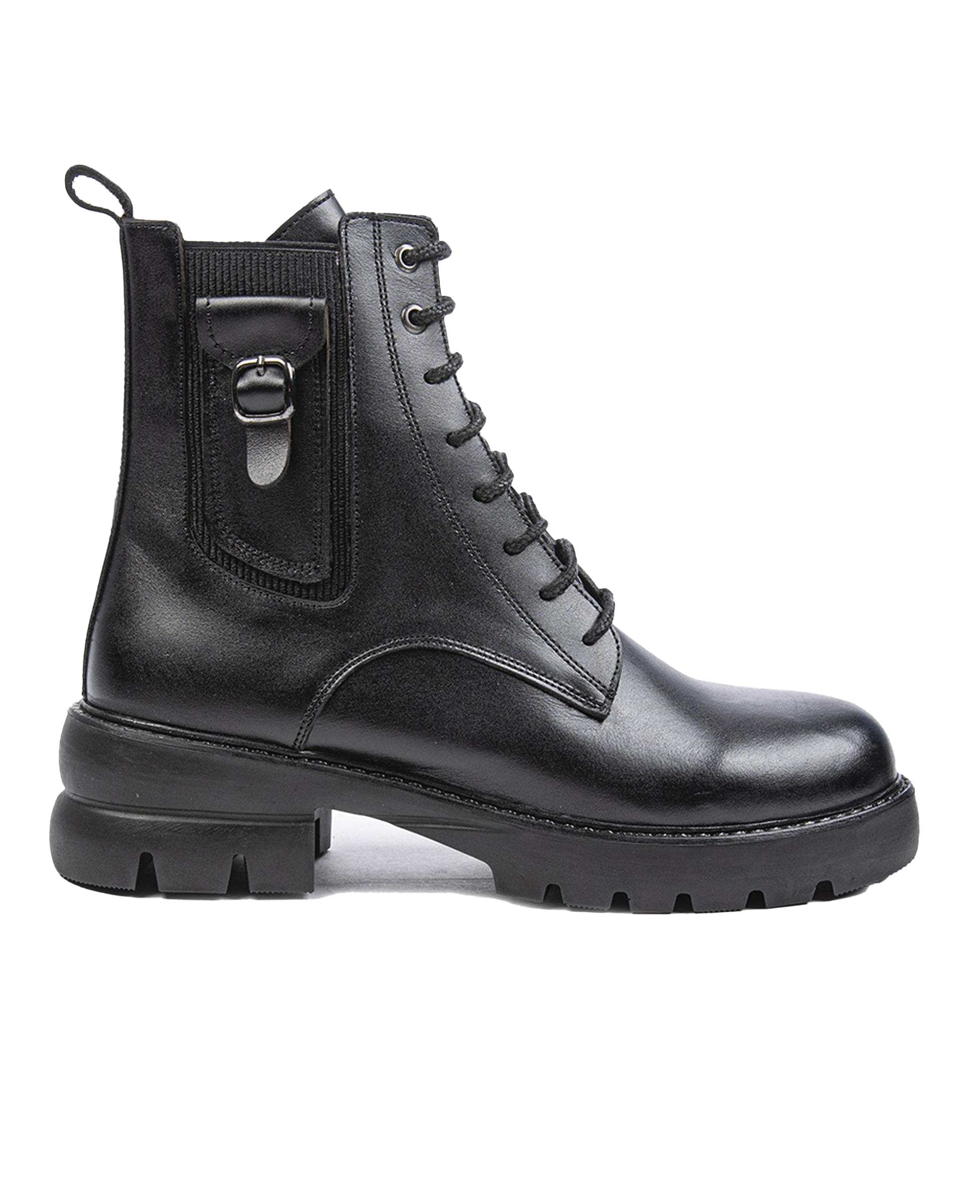 نیم بوت چرم زنانه مشکی نوین چرم Novincharm مدل WS3664 1726