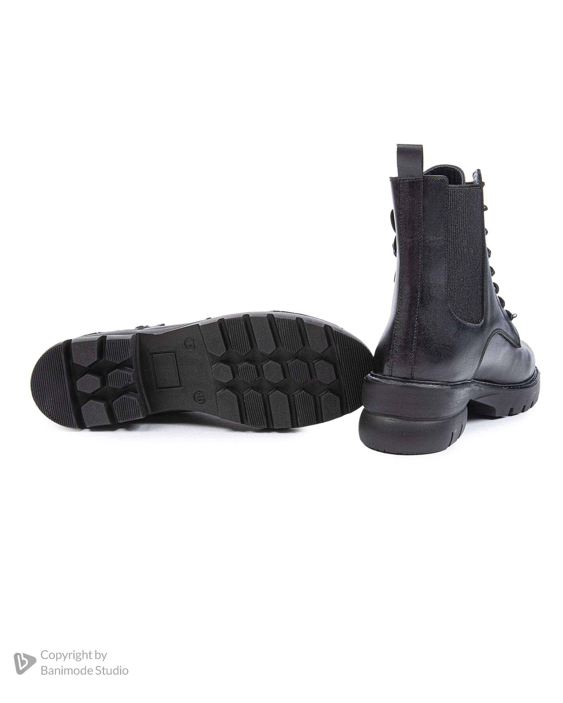 نیم بوت چرم زنانه مشکی نوین چرم Novincharm مدل WS3664 1726