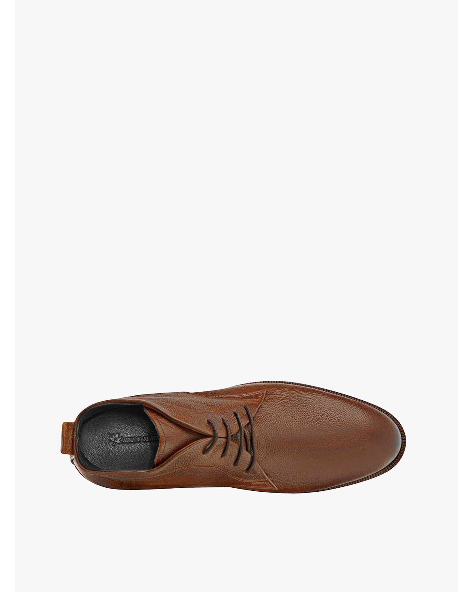 نیم بوت چرم مردانه عسلی نوین چرم Novincharm مدل ویستا MS1990