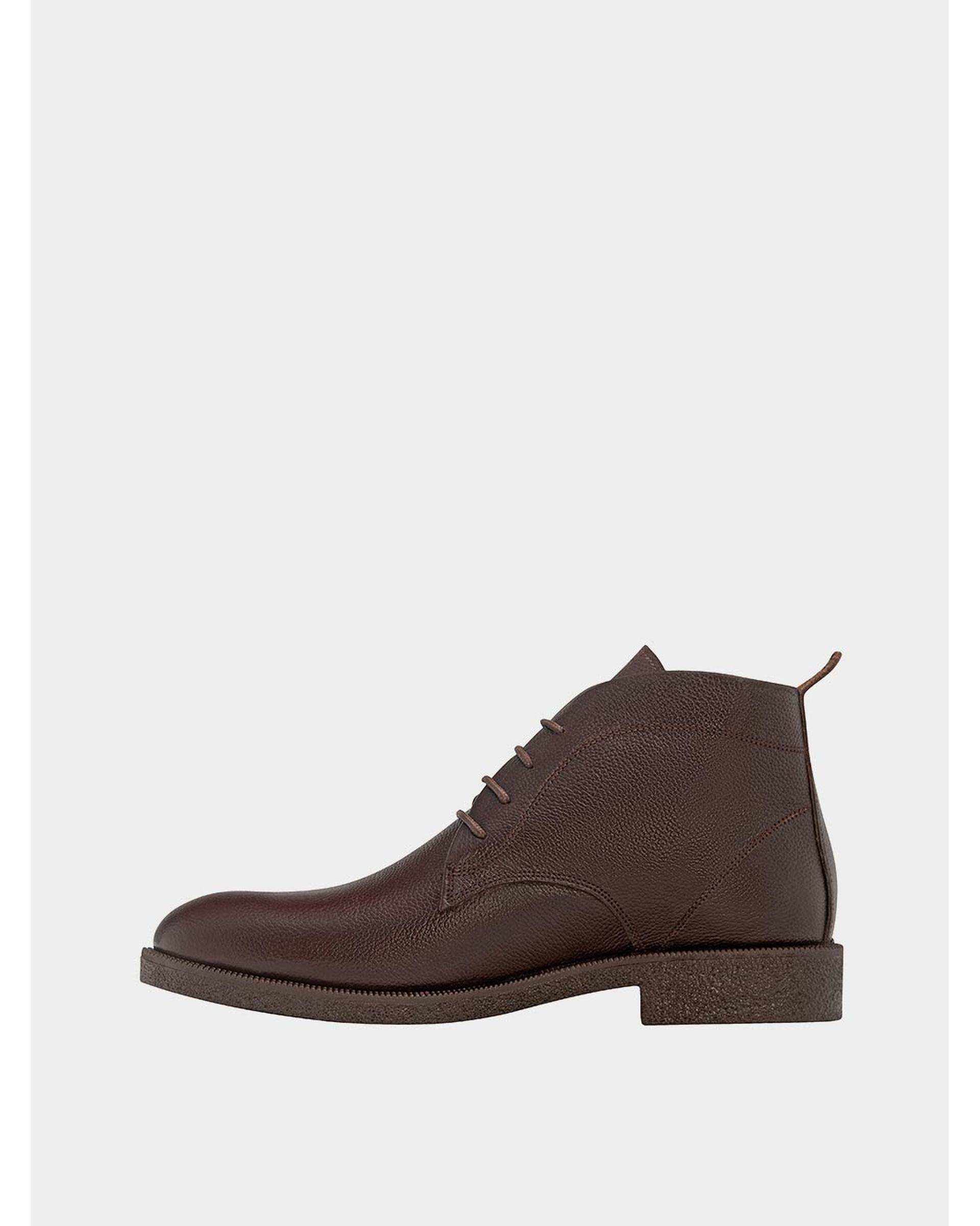 نیم بوت چرم مردانه قهوه ای نوین چرم Novincharm مدل ویستا MS1990