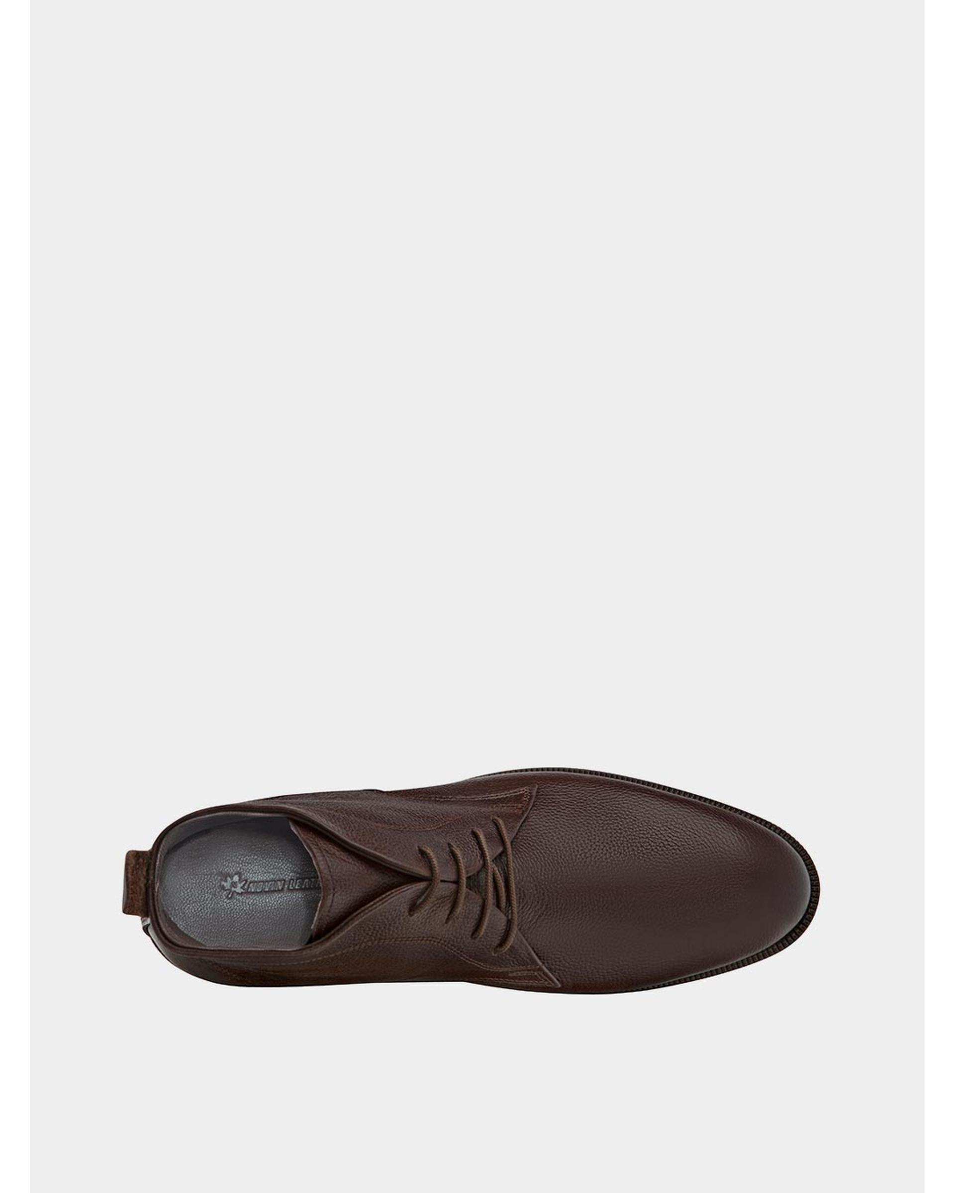 نیم بوت چرم مردانه قهوه ای نوین چرم Novincharm مدل ویستا MS1990