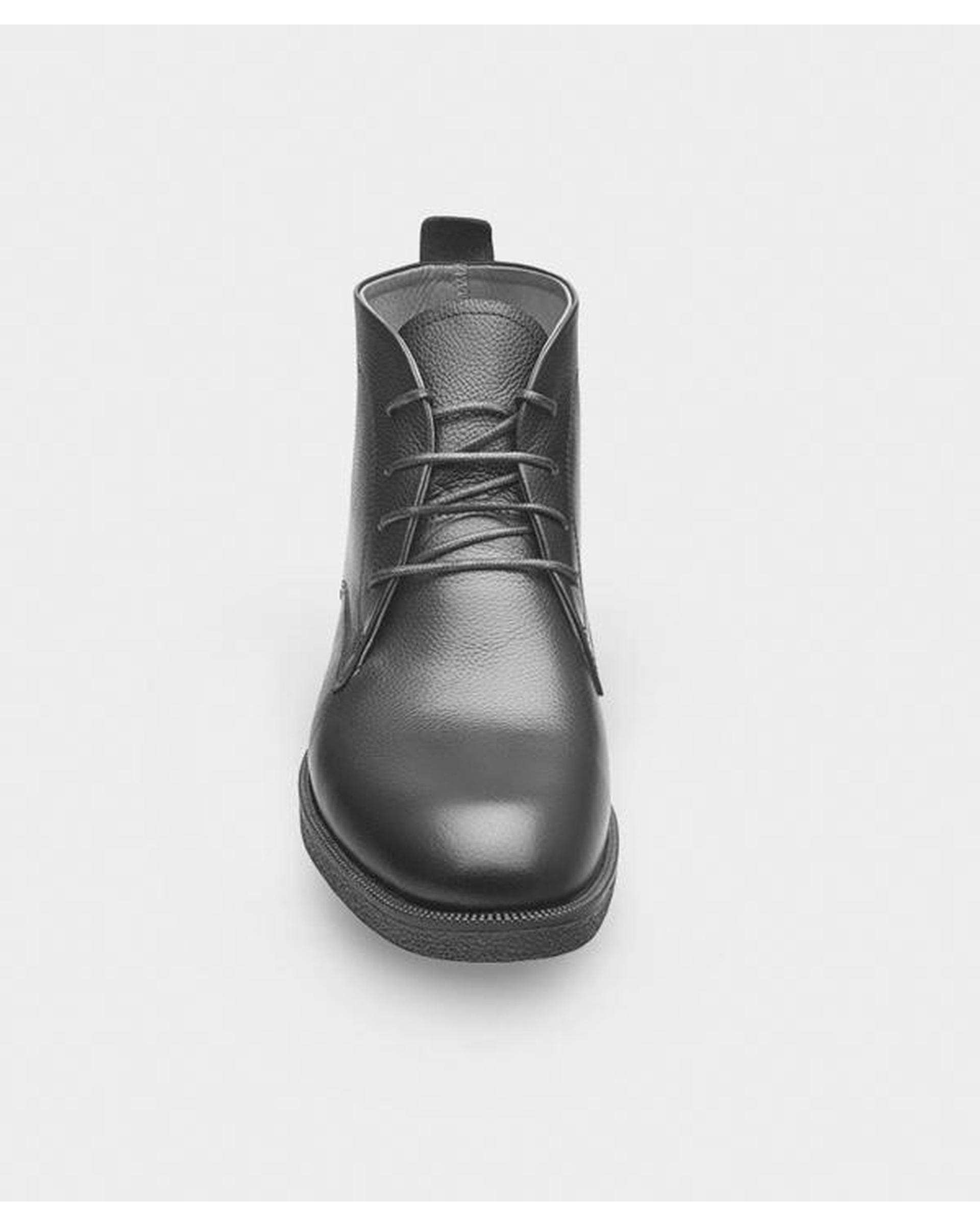 نیم بوت چرم مردانه مشکی نوین چرم Novincharm مدل ویستا MS1990