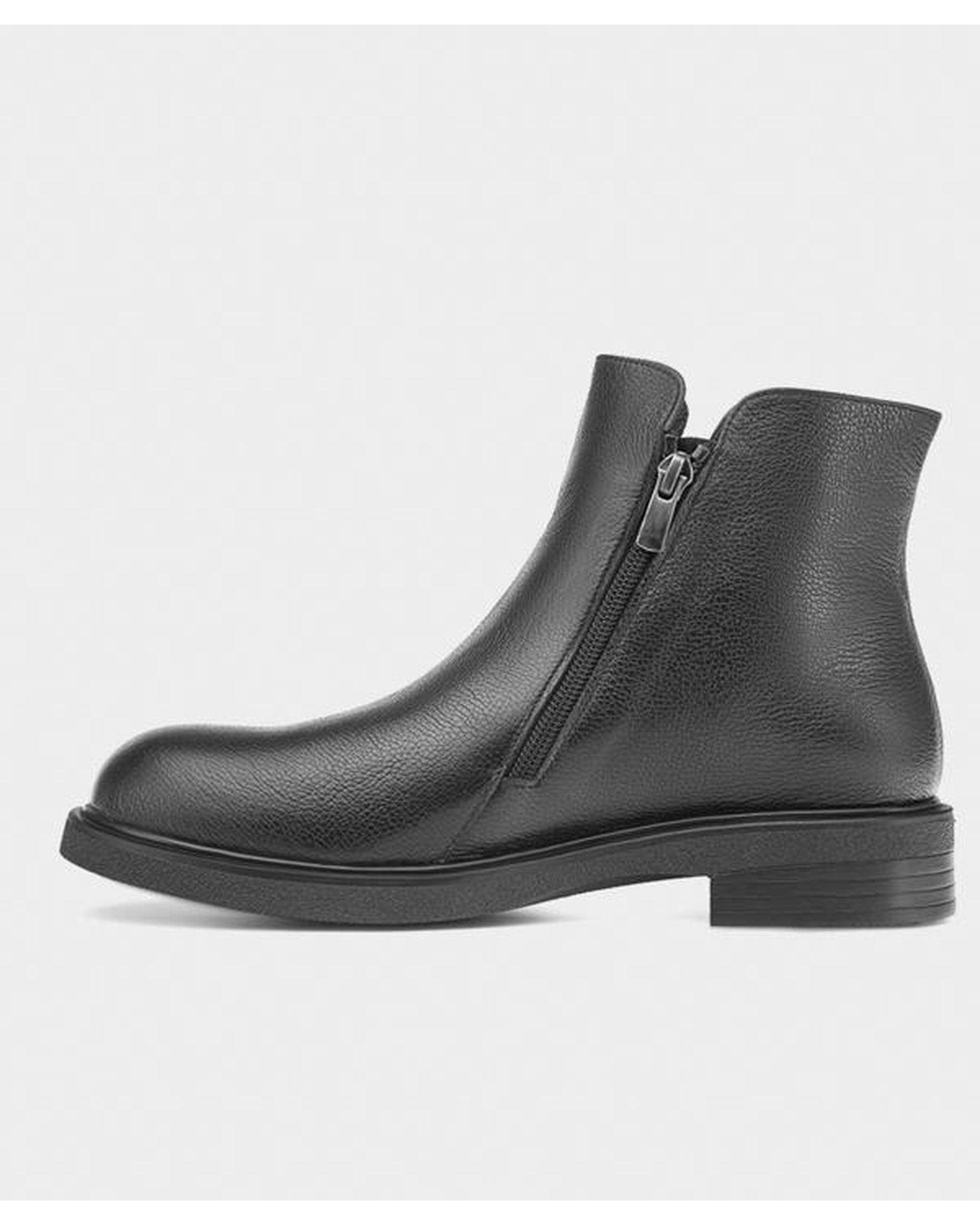 نیم بوت چرم زنانه مشکی نوین چرم Novincharm مدل MS3214 2546