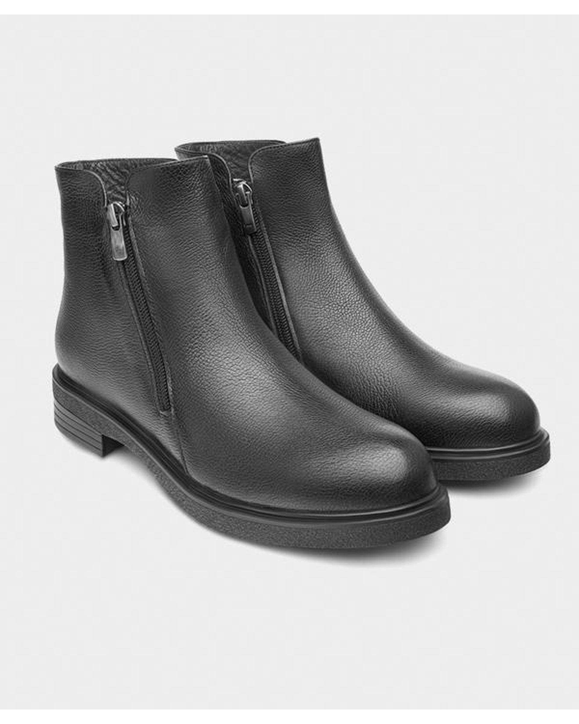 نیم بوت چرم زنانه مشکی نوین چرم Novincharm مدل MS3214 2546