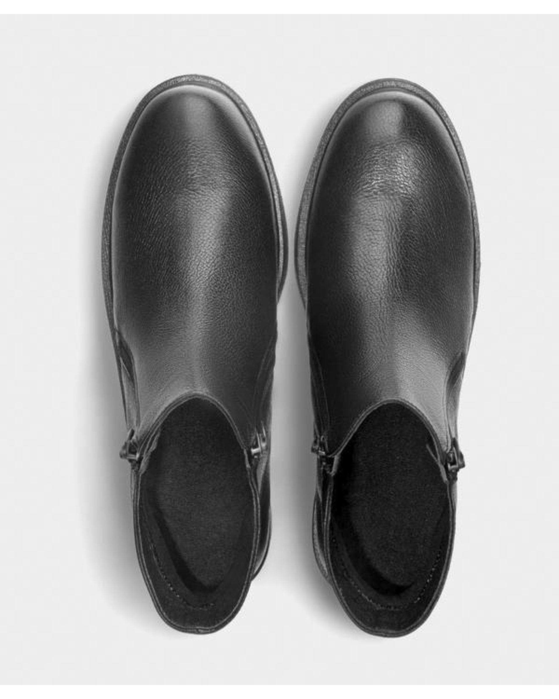 نیم بوت چرم زنانه مشکی نوین چرم Novincharm مدل MS3214 2546