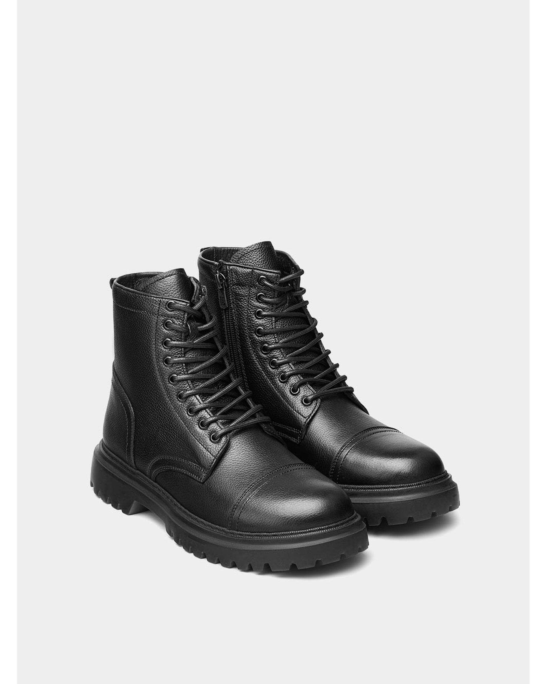 نیم بوت چرم زنانه مشکی نوین چرم Novincharm مدل WS3716 1814