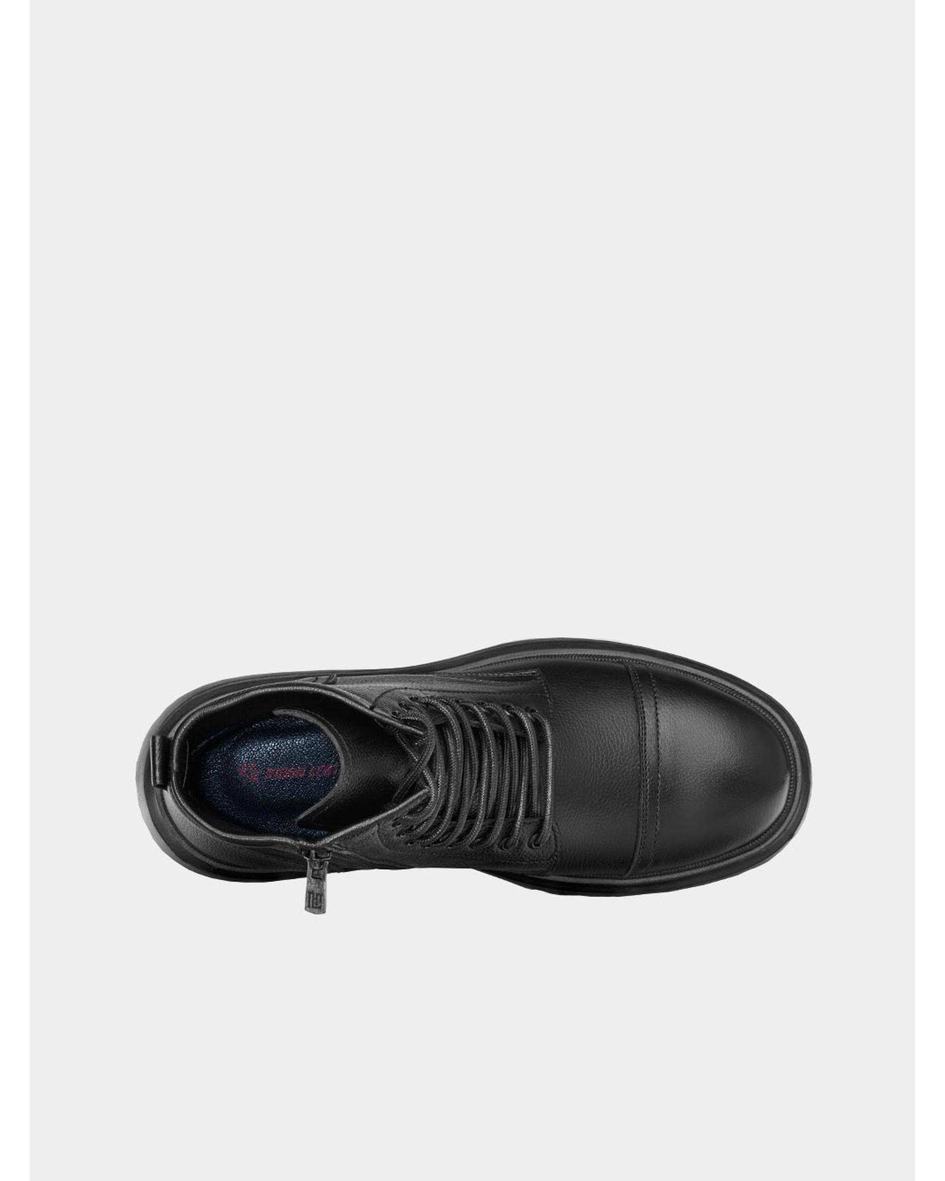 نیم بوت چرم زنانه مشکی نوین چرم Novincharm مدل WS3716 1814