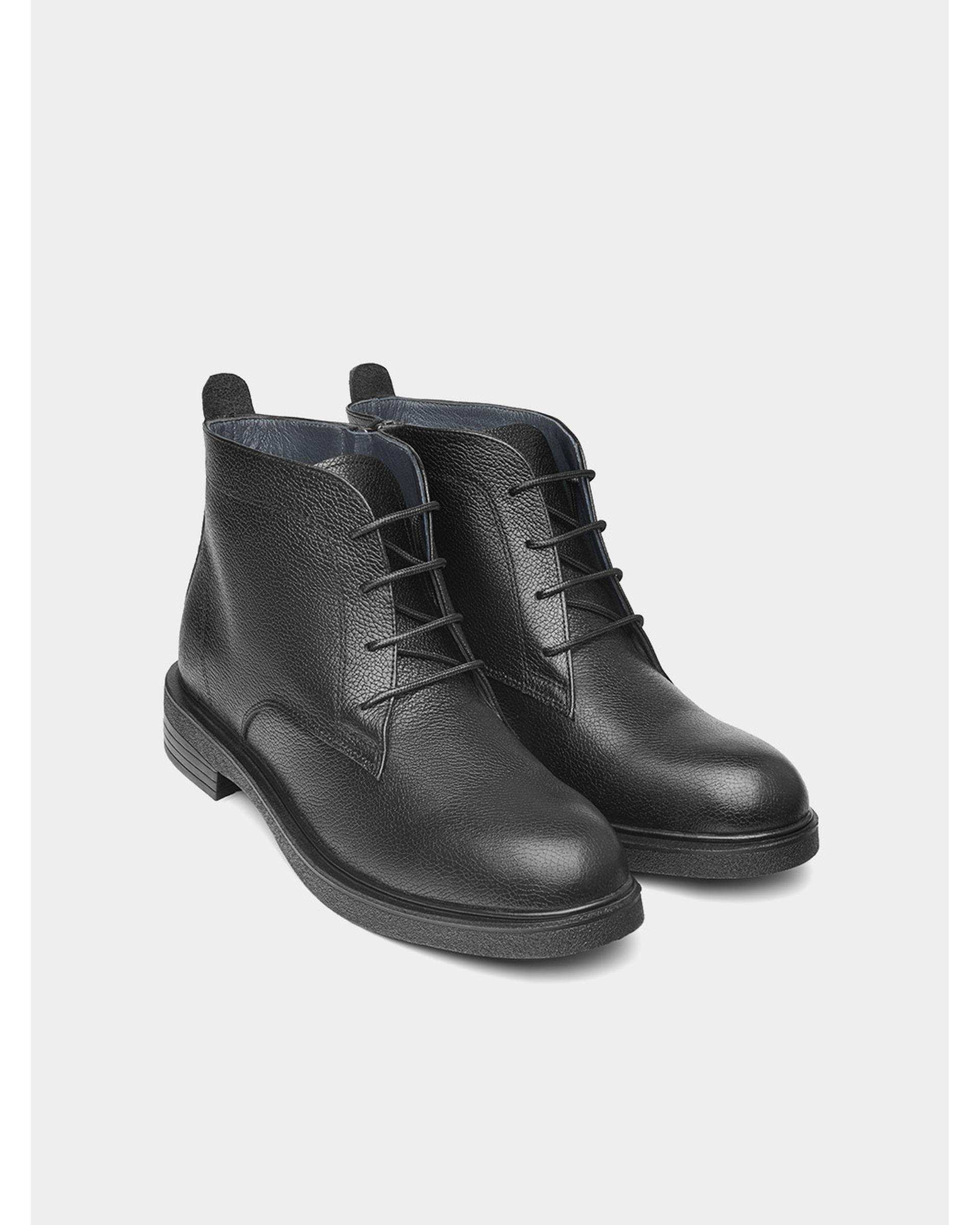 نیم بوت چرم زنانه مشکی نوین چرم Novincharm مدل WS3717 1815