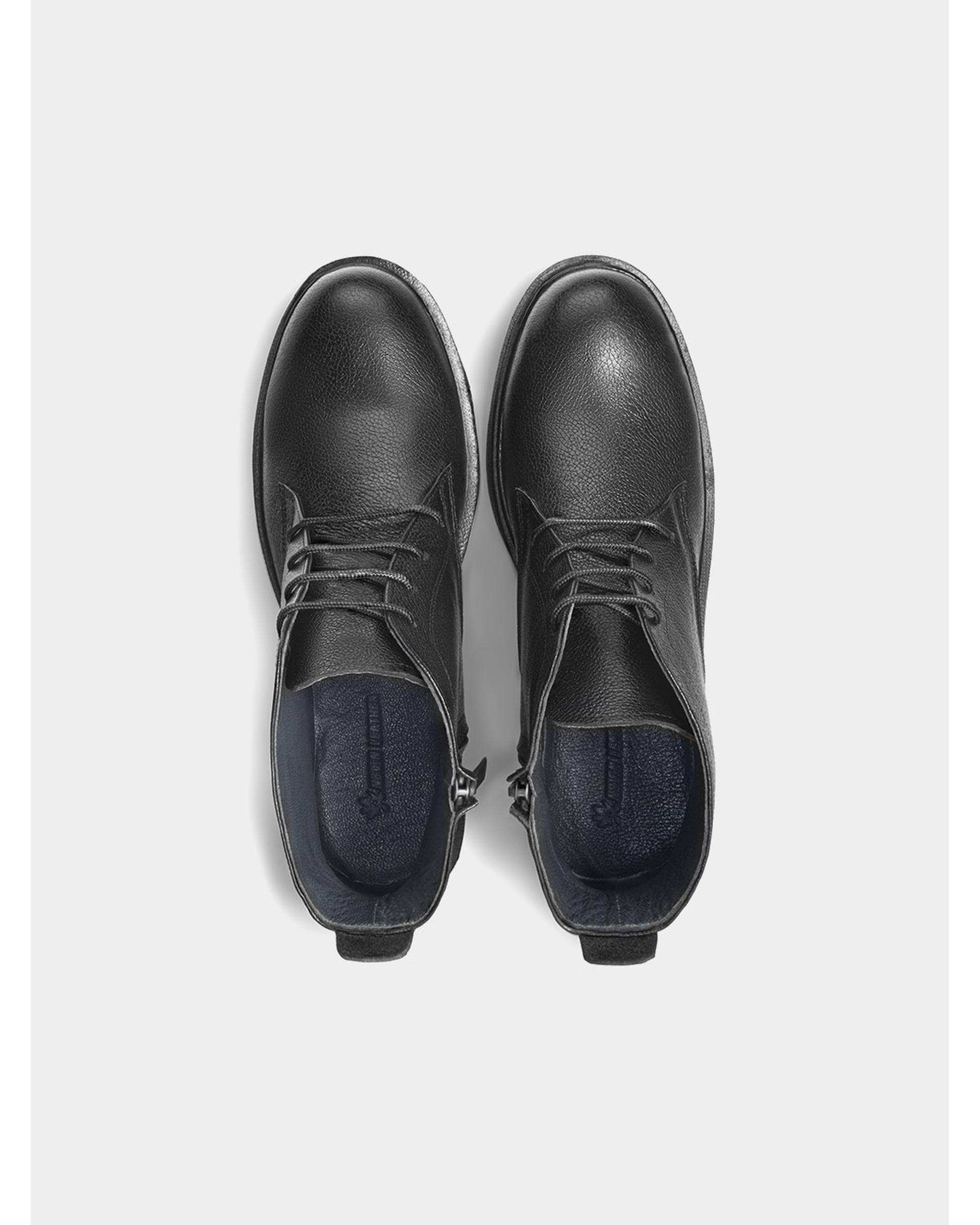 نیم بوت چرم زنانه مشکی نوین چرم Novincharm مدل WS3717 1815