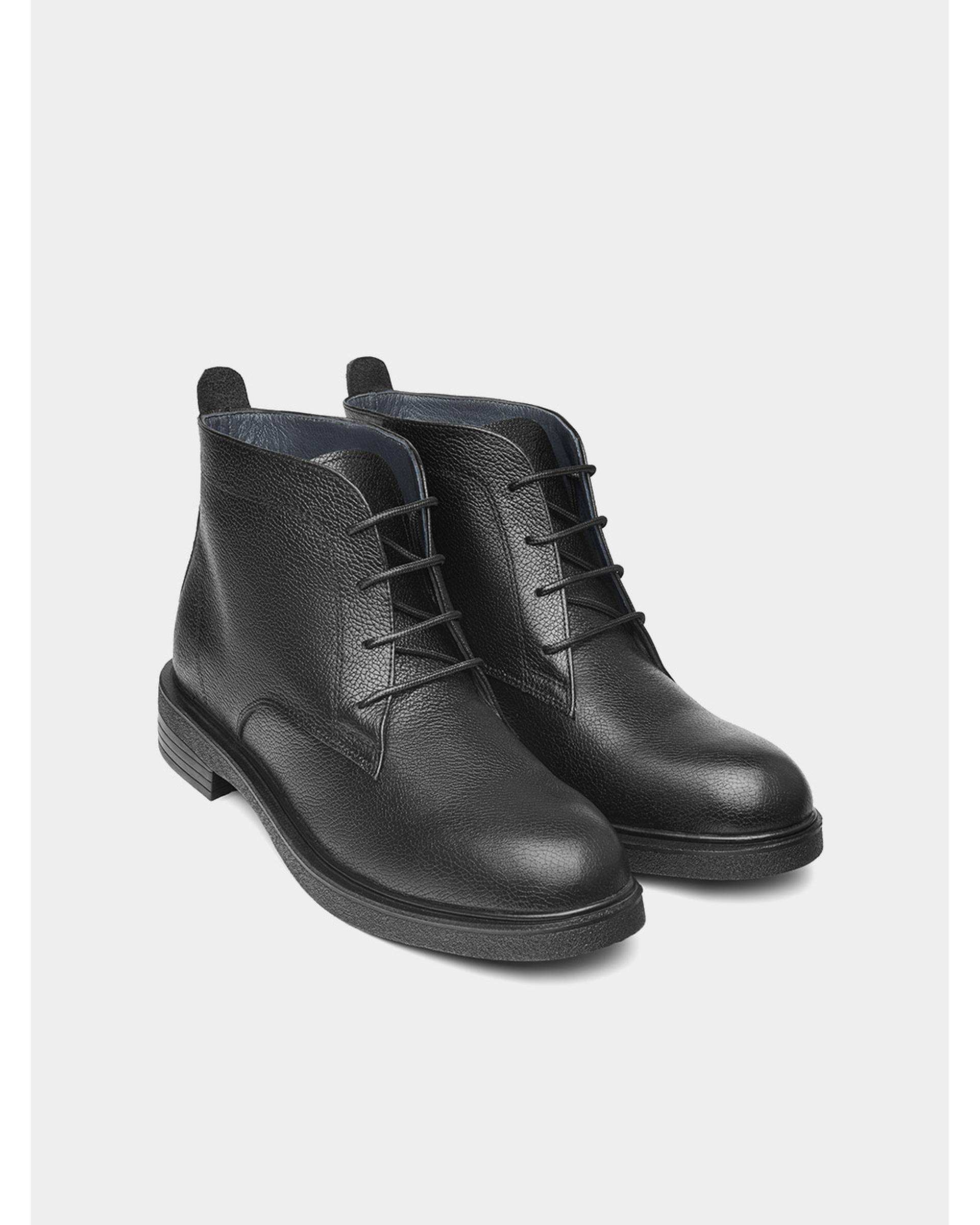 نیم بوت چرم زنانه مشکی نوین چرم Novincharm مدل WS3718 1816