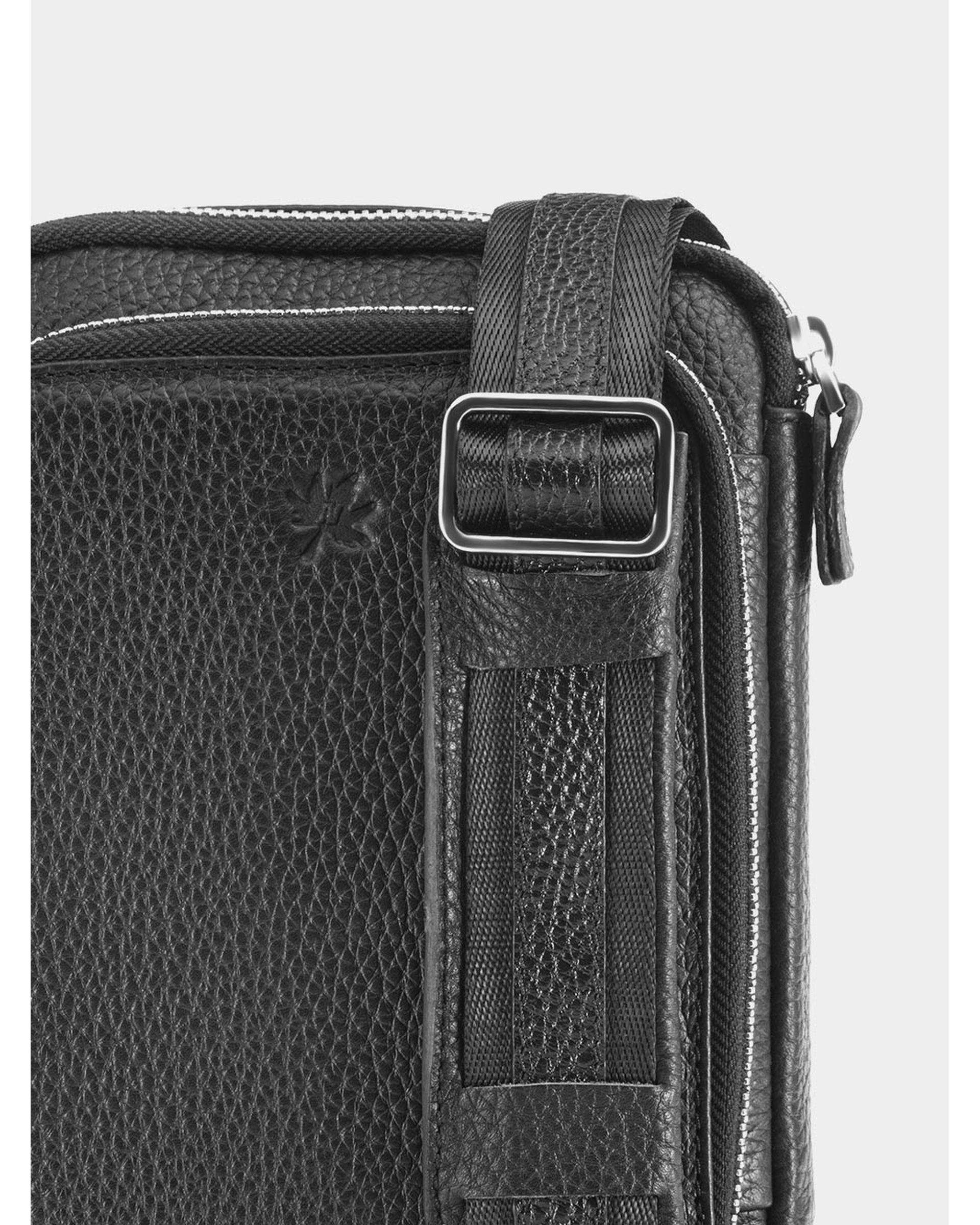 کیف چرم دوشی مشکی نوین چرم Novincharm مدل آتلی MSB3927