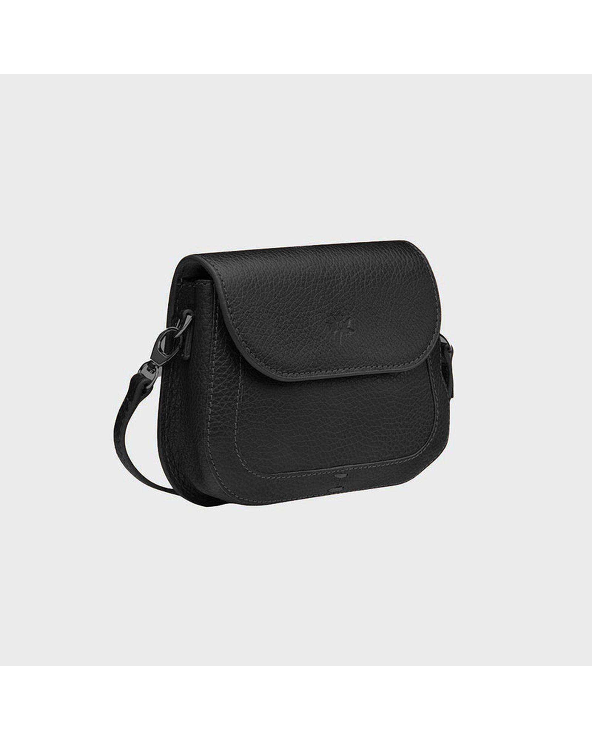 کیف چرم دوشی زنانه مشکی نوین چرم Novincharm مدل امیلی LHB4623