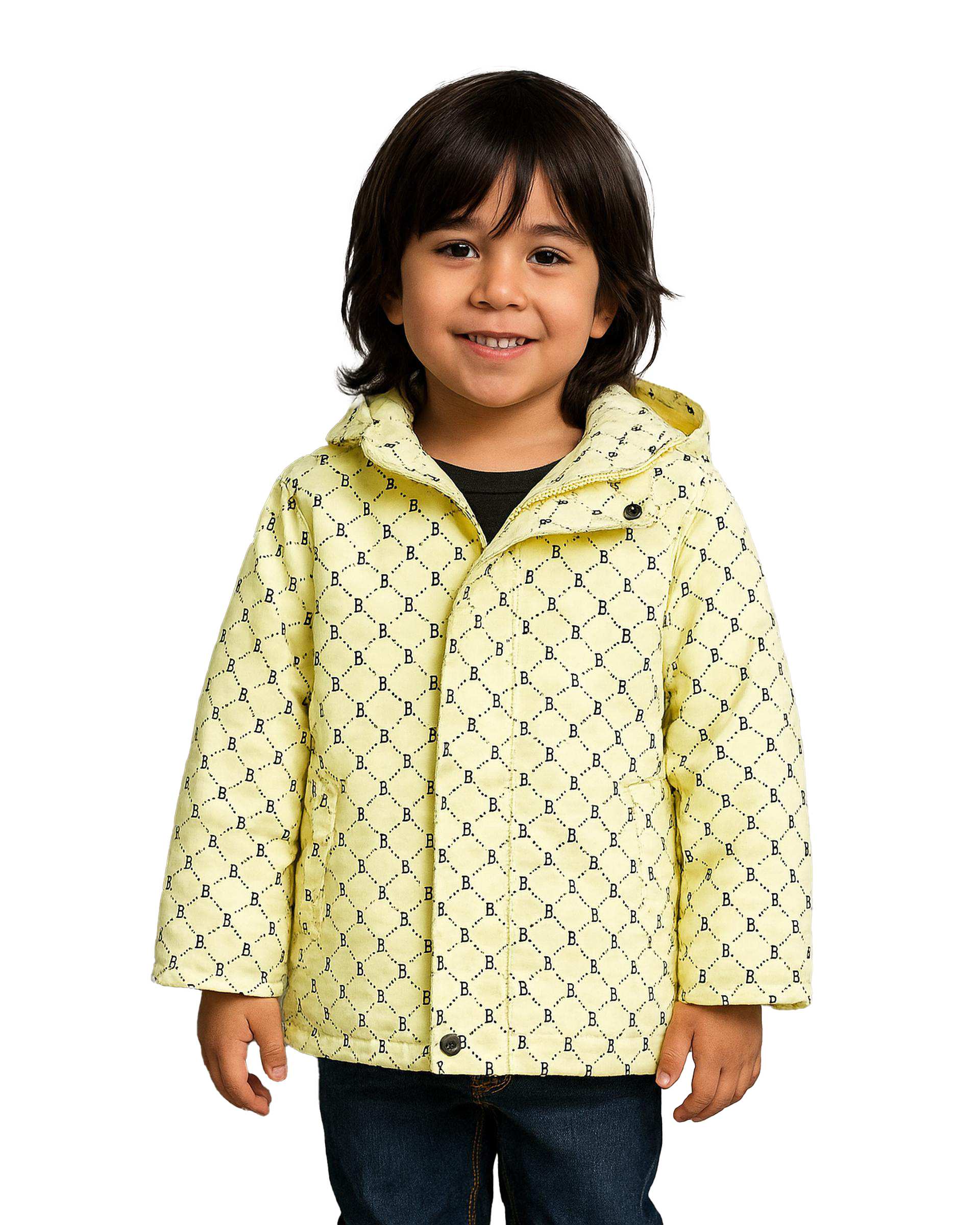 کاپشن بچگانه لیمویی لئو کیدز Leo Kids طرح بالنسیاگا کد 6858-1