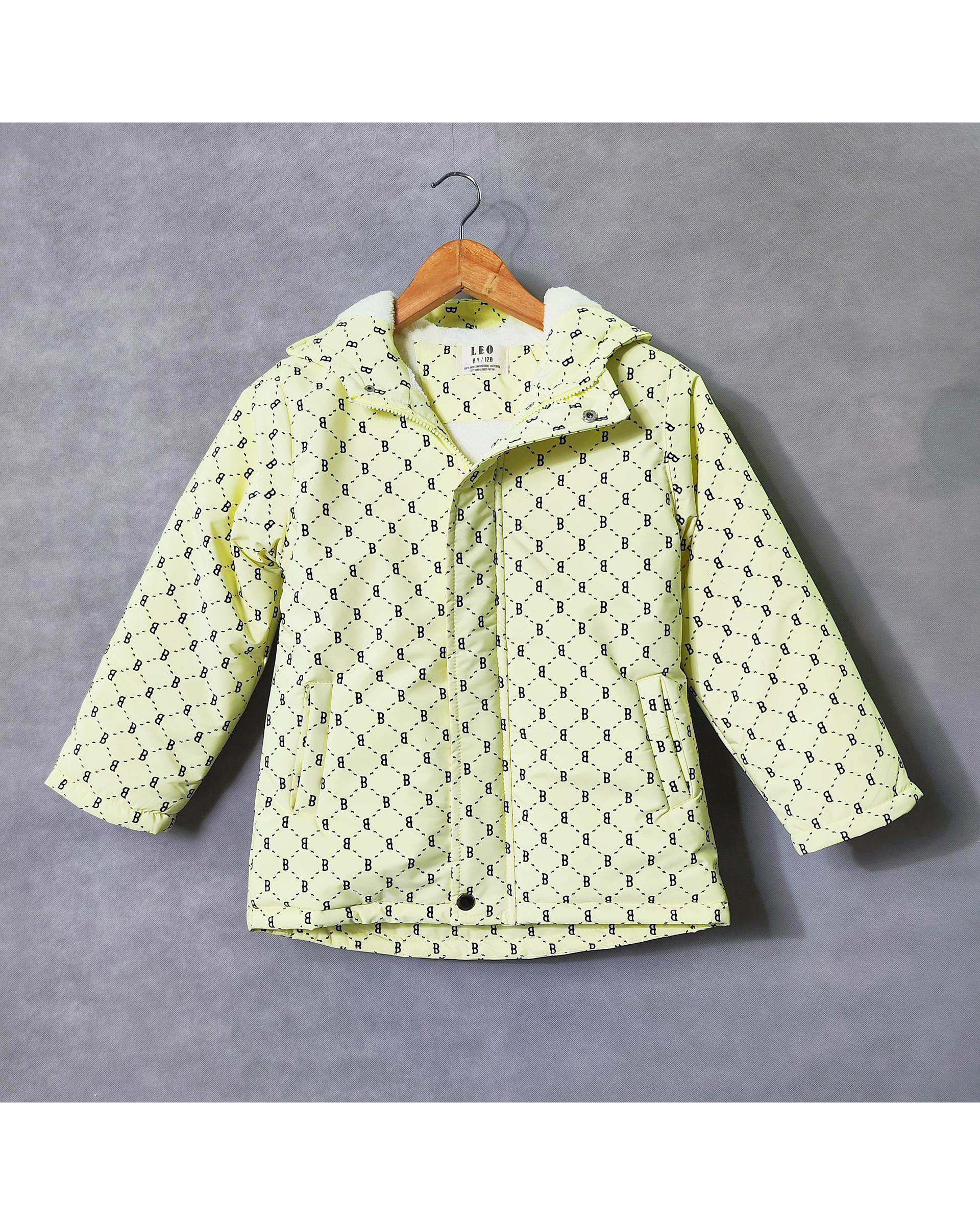 کاپشن بچگانه لیمویی لئو کیدز Leo Kids طرح بالنسیاگا کد 6858-1