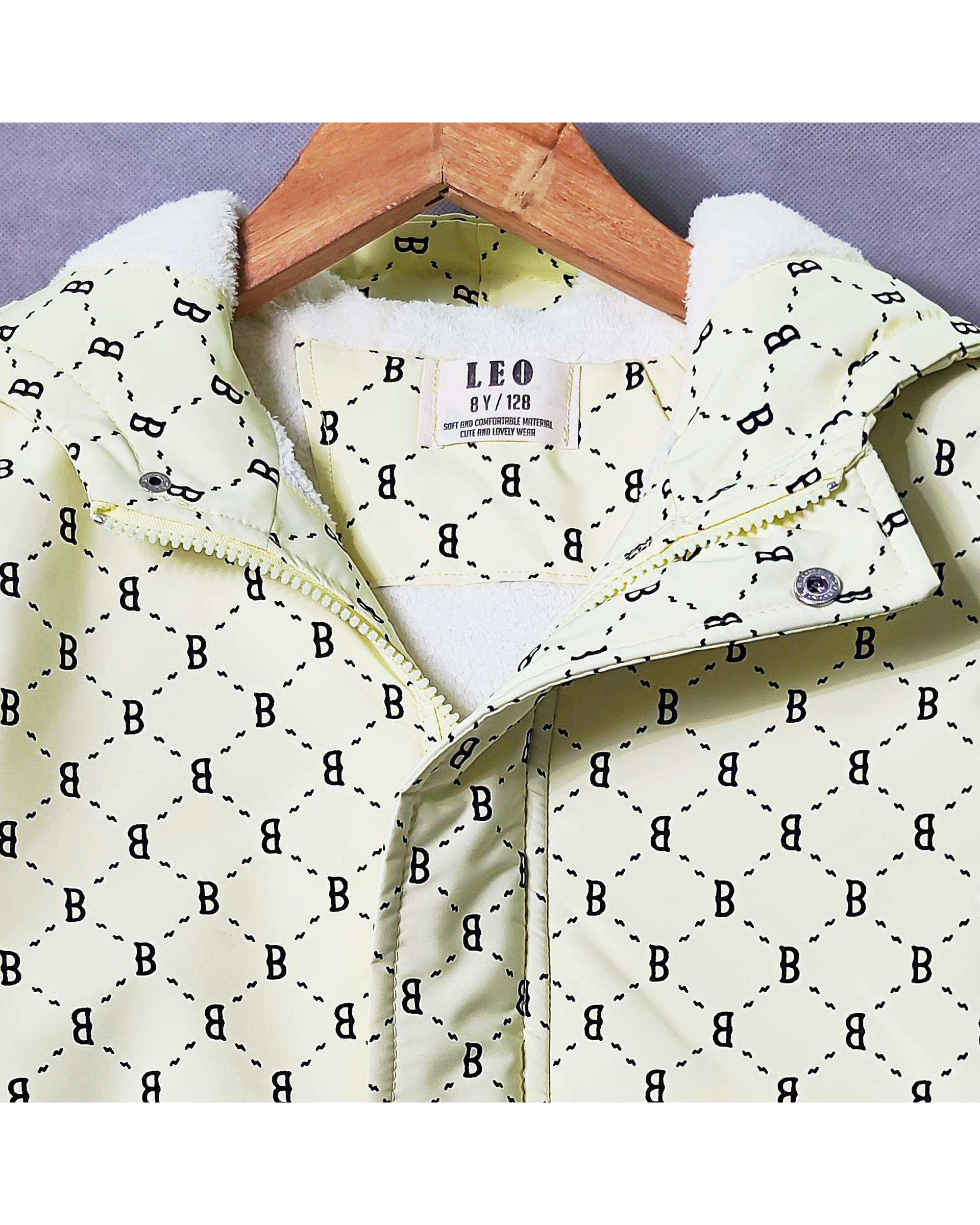 کاپشن بچگانه لیمویی لئو کیدز Leo Kids طرح بالنسیاگا کد 6858-1