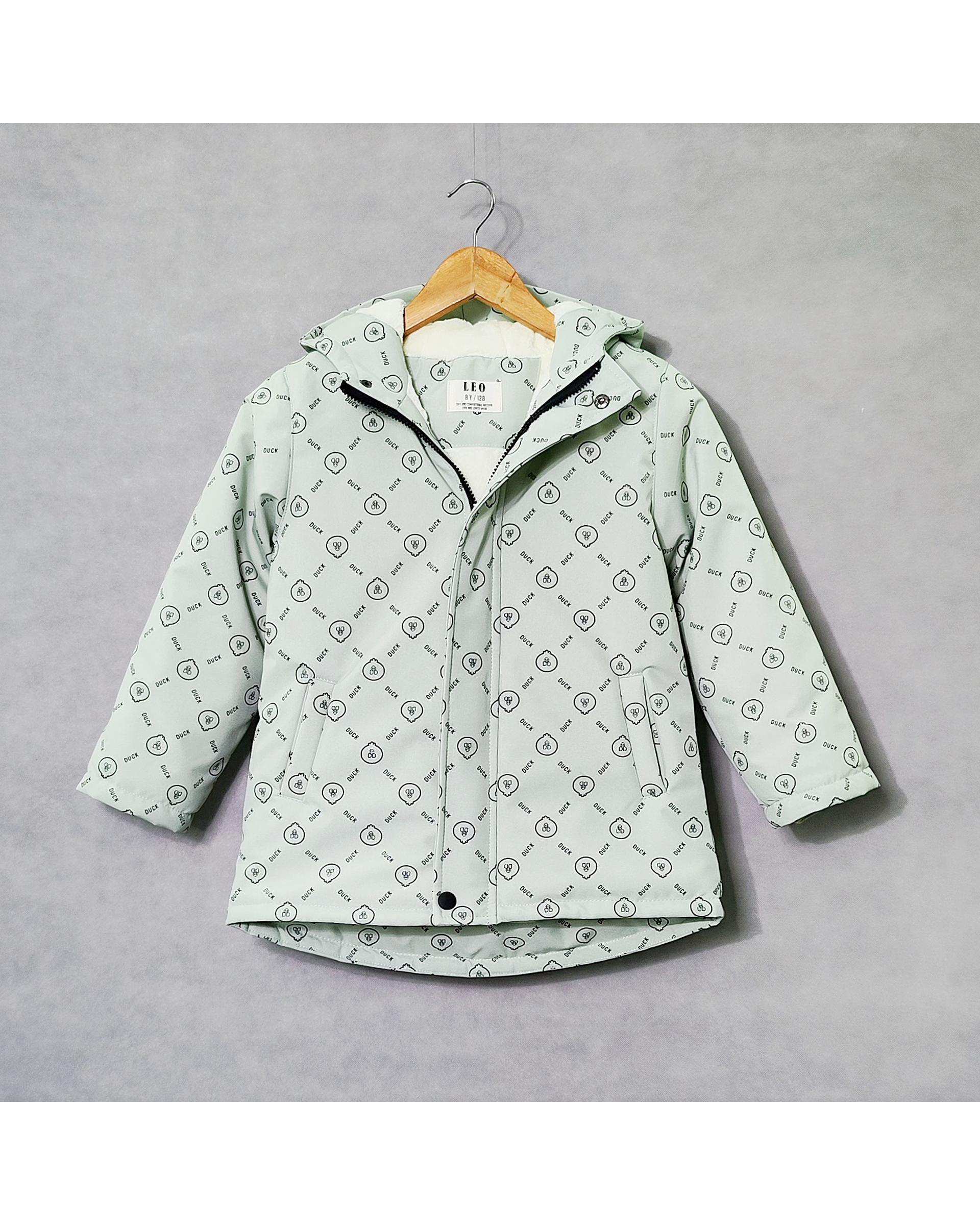 کاپشن بچگانه سبز لئو کیدز Leo Kids طرح داک سبز کد 6858-3