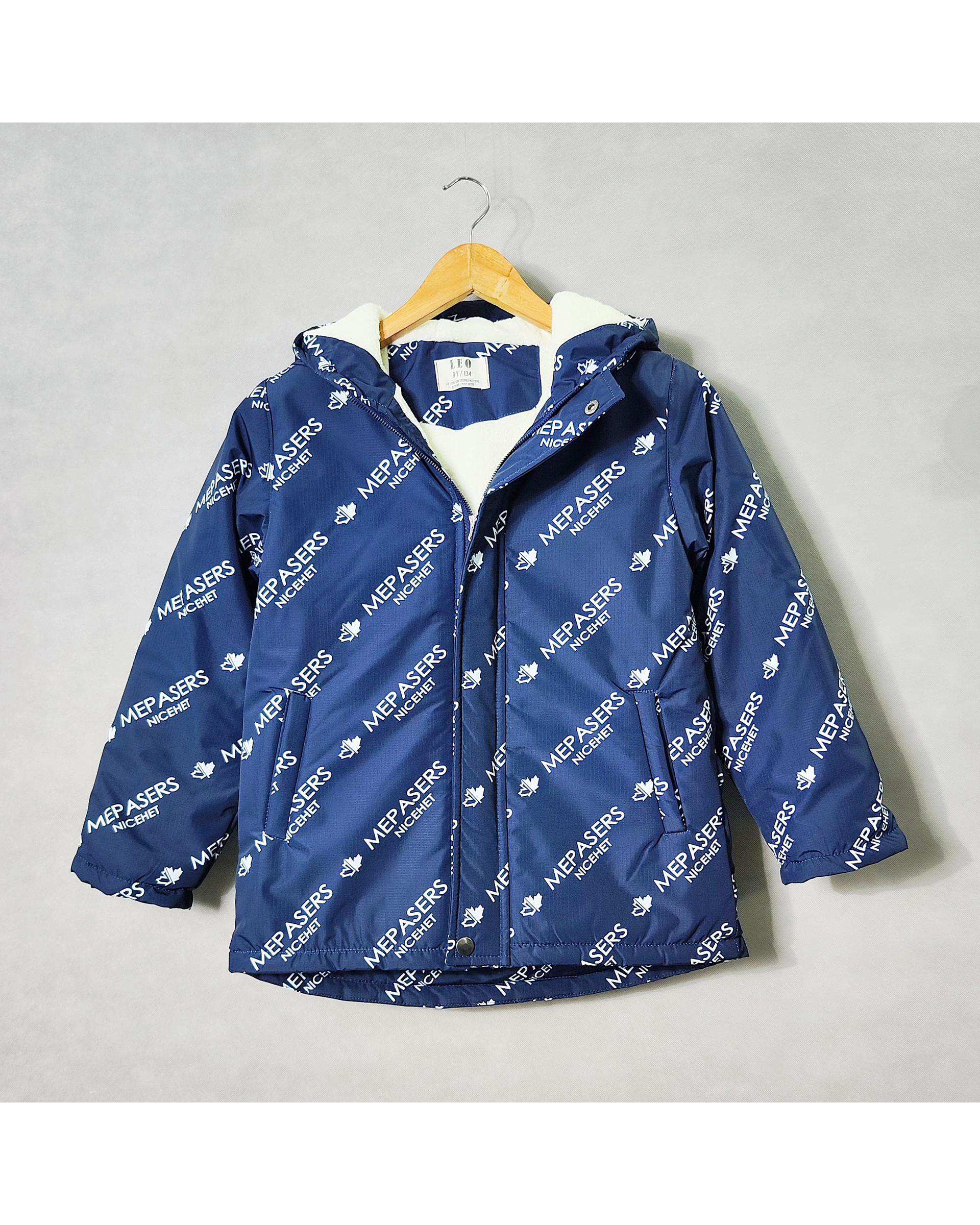 کاپشن بچگانه سرمه ای لئو کیدز Leo Kids طرح حروف کد 6859-2